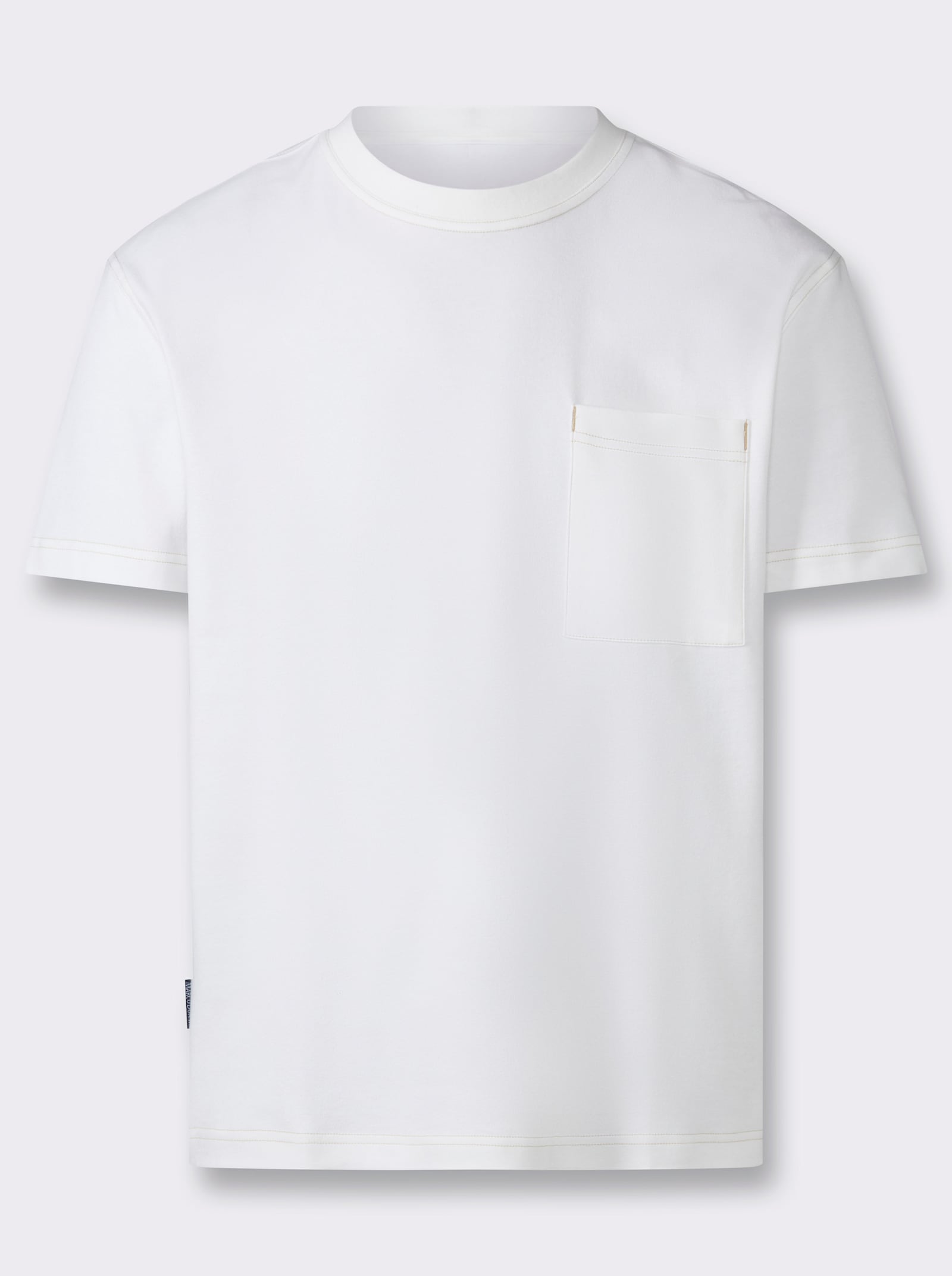 Marco Donati Kurzarmshirt in Interlock-Qualität - ecru