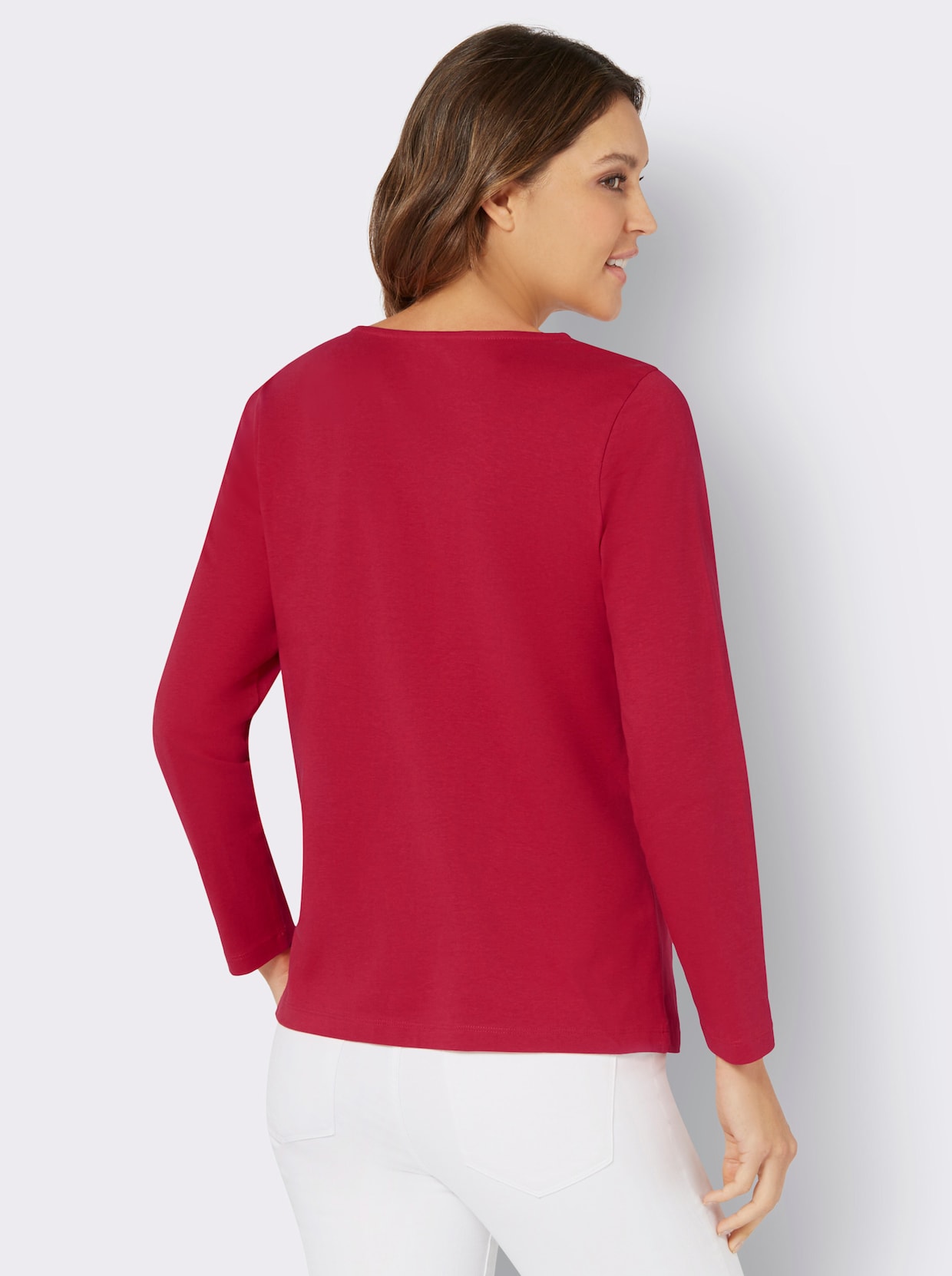 Shirt met lange mouwen - rood/wit