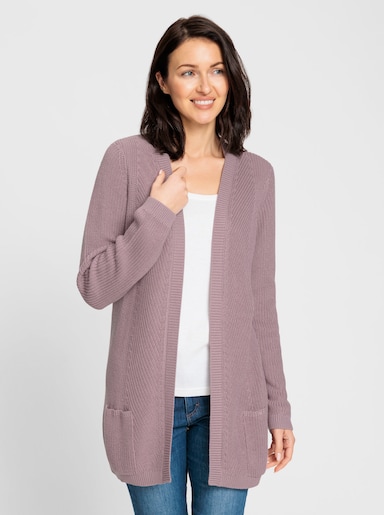 Strickjacke - mauve-meliert