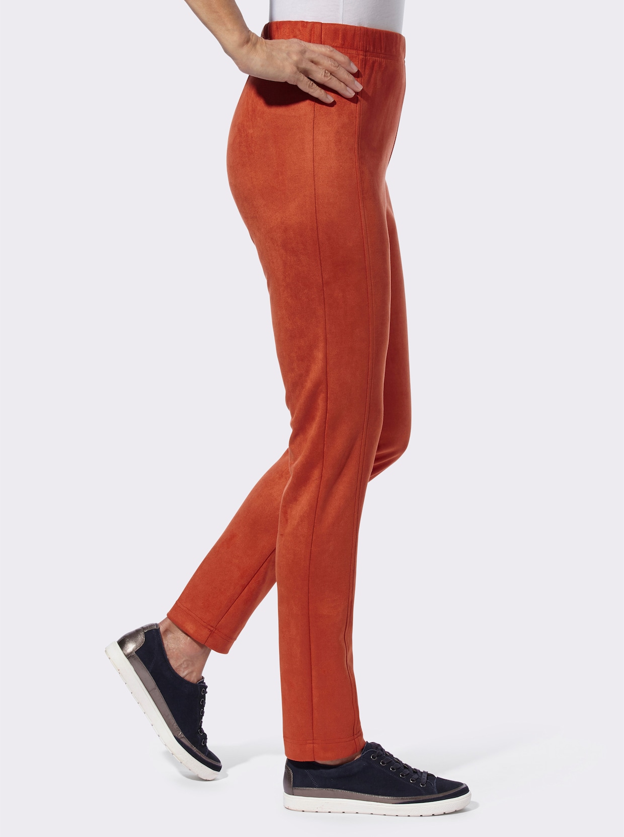 comfortbroek - roestrood