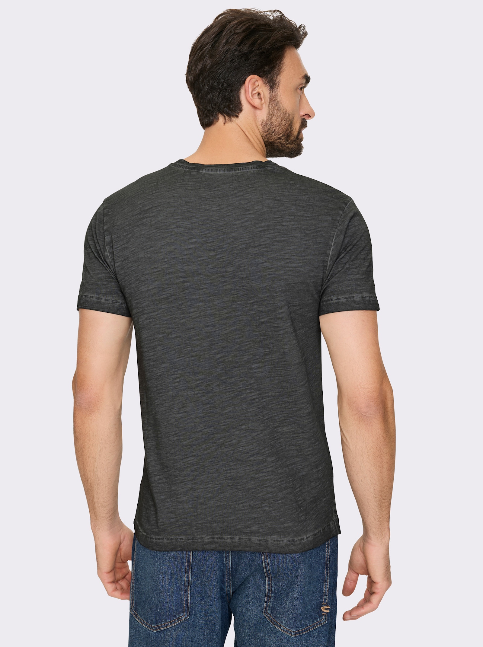 Marco Donati T-Shirt im Used-Look - graphit-bedruckt