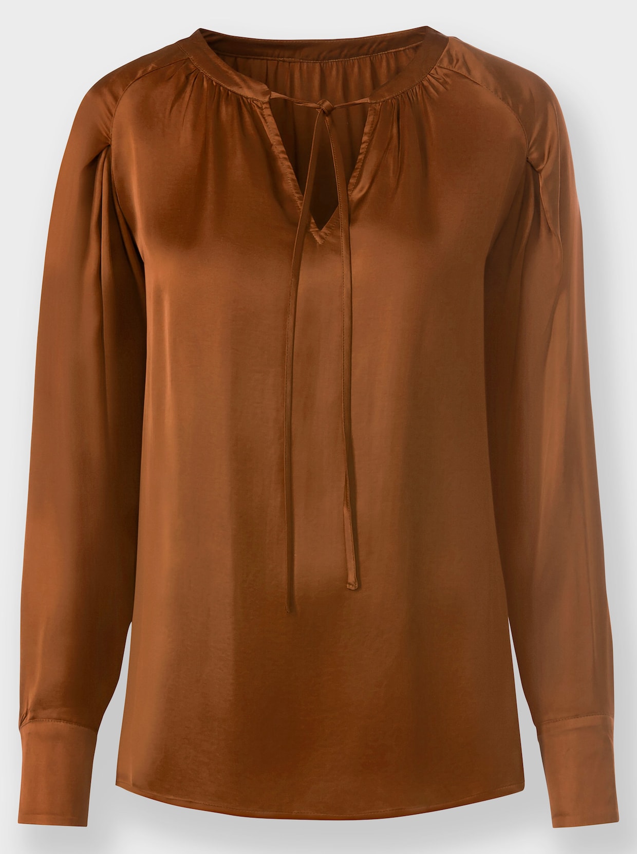 heine Satijnen blouse - cognac
