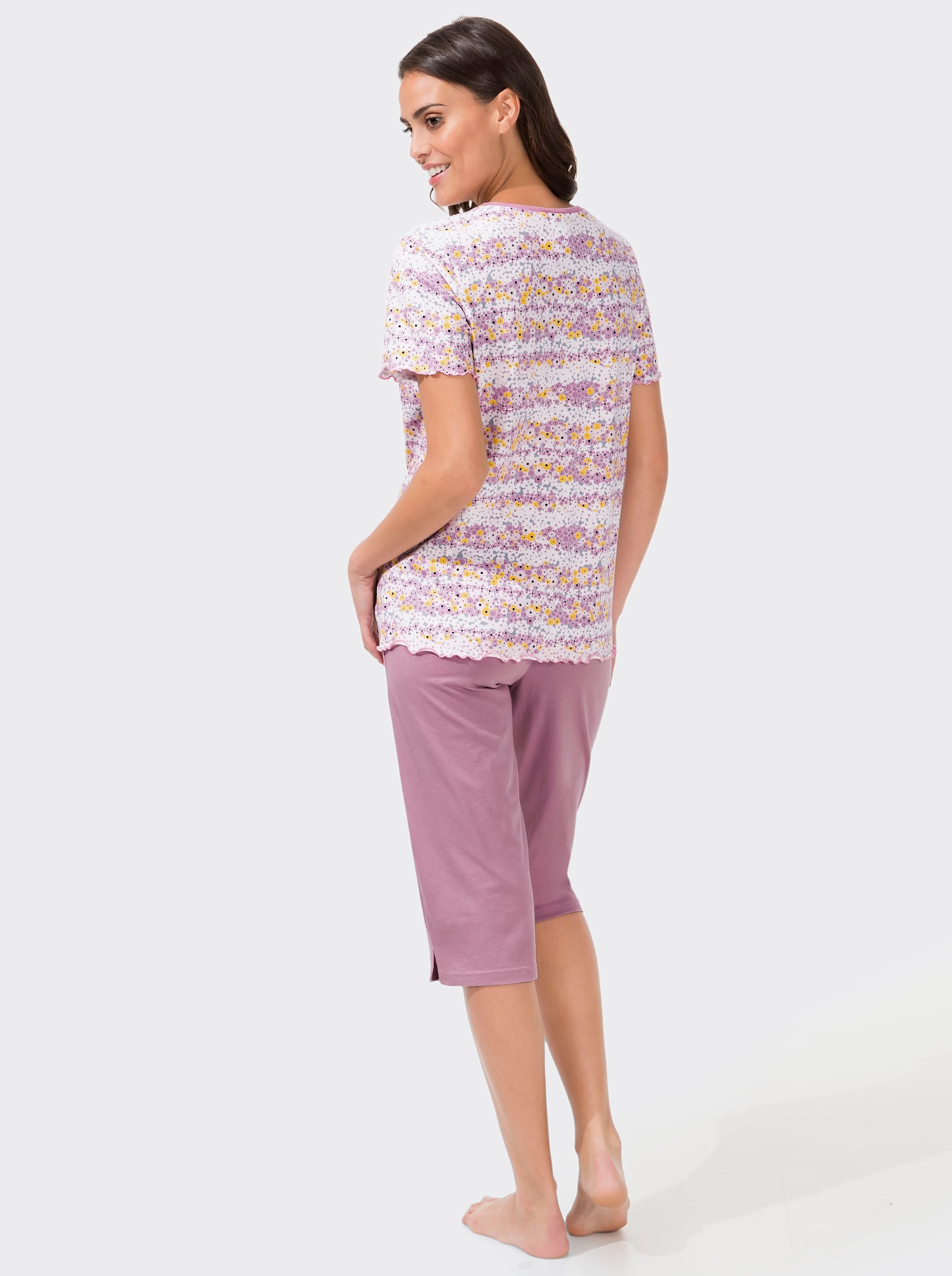 wäschepur Capri pyžamá, zvlnené zakončenia - orgovánová potlač