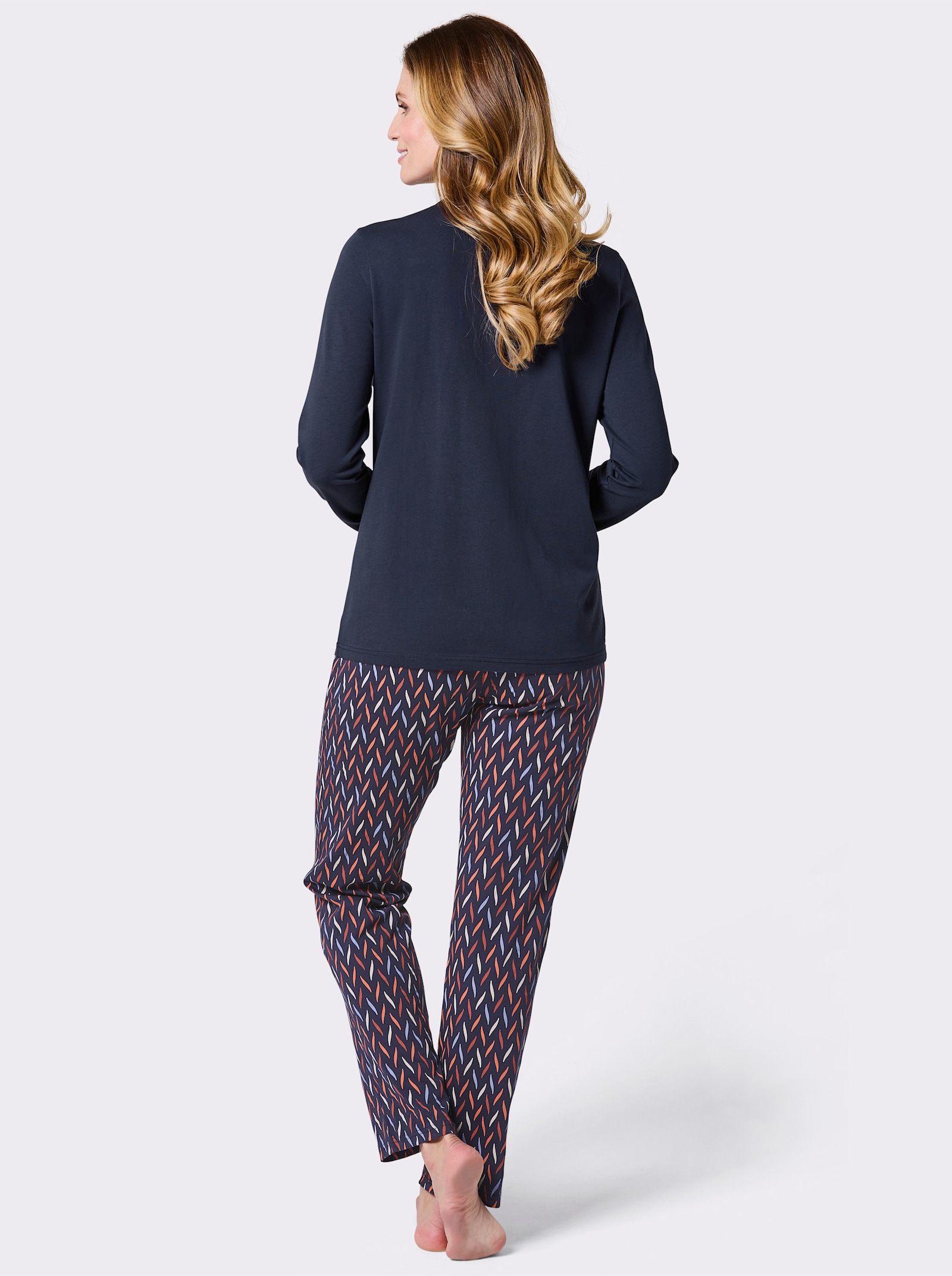 wäschepur Schlafanzüge im 2er-Pack - marine + elfenbein