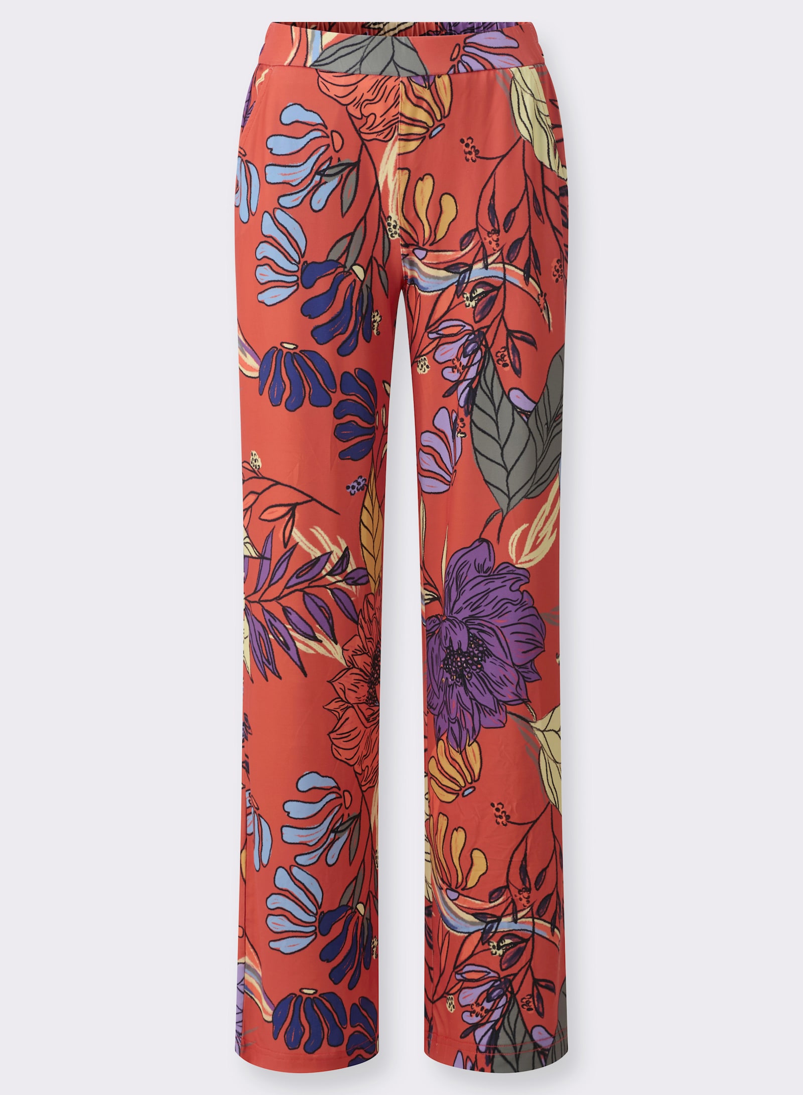 heine Druckhose mit Dehnbund - terra-lavendel-bedruckt