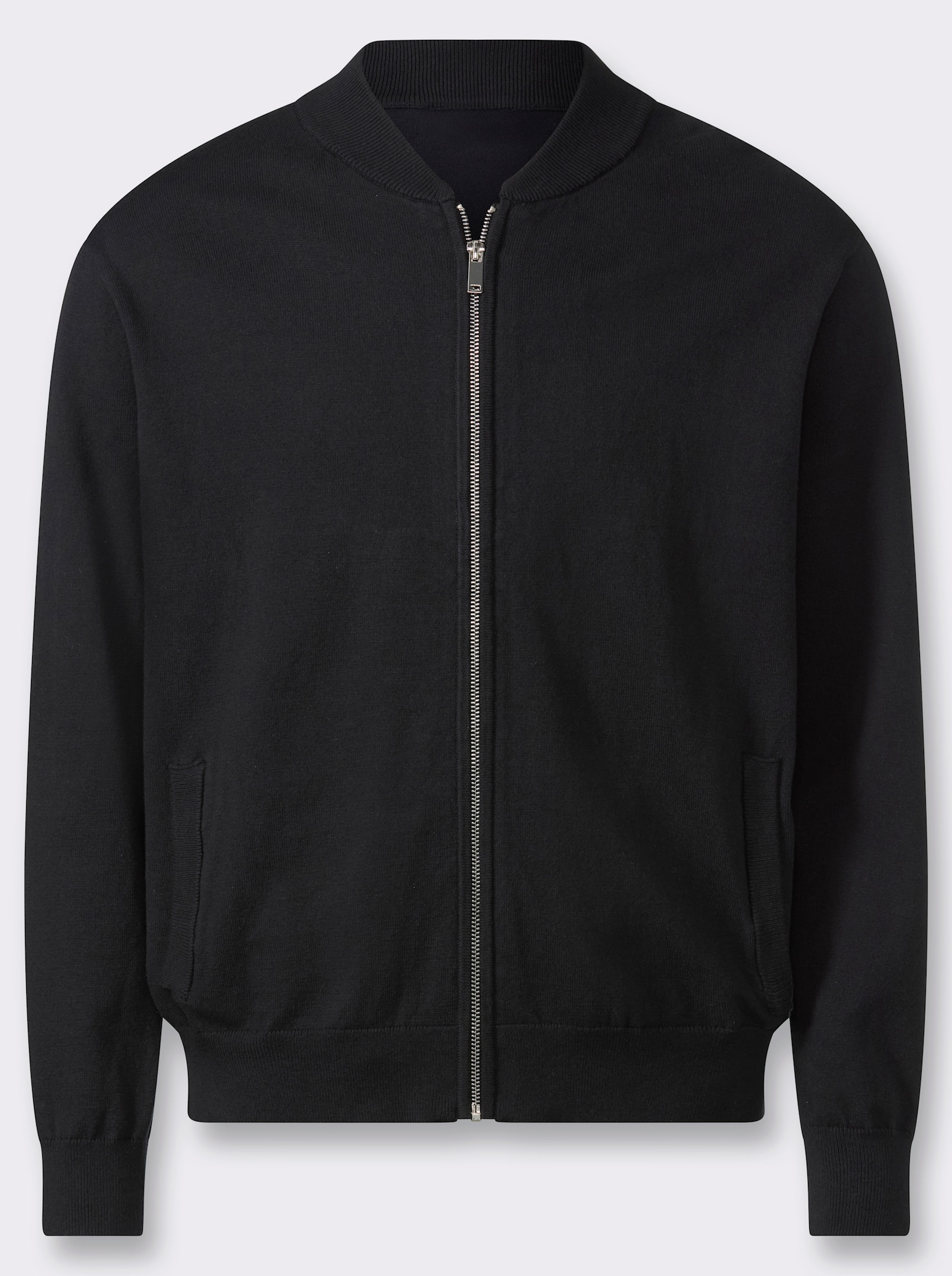 Marco Donati Strickjacke im Blouson-Stil, mit Baumwolle - schwarz
