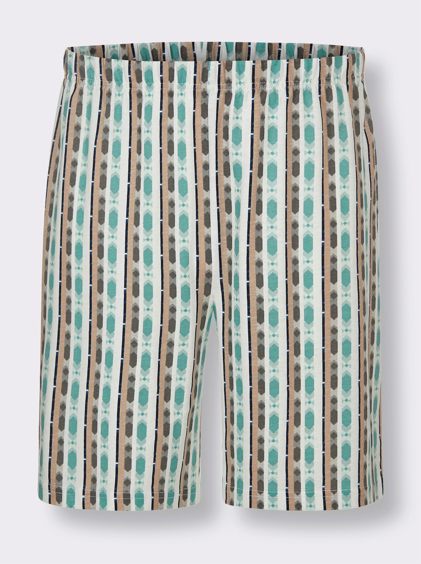 wäschepur men Shorty's - ecru/salie bedrukt + salie