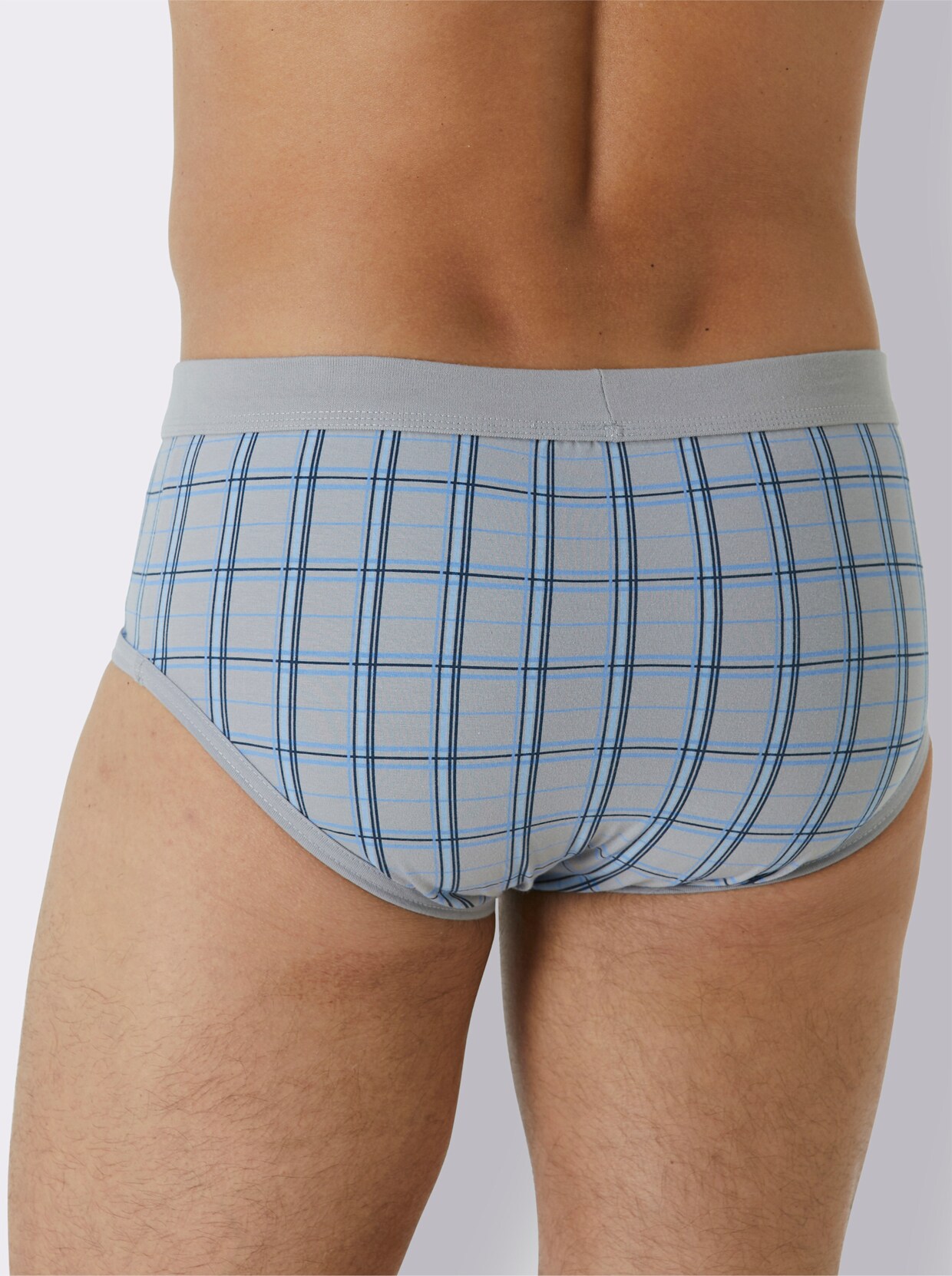 wäschepur men Slip - steengrijs geruit