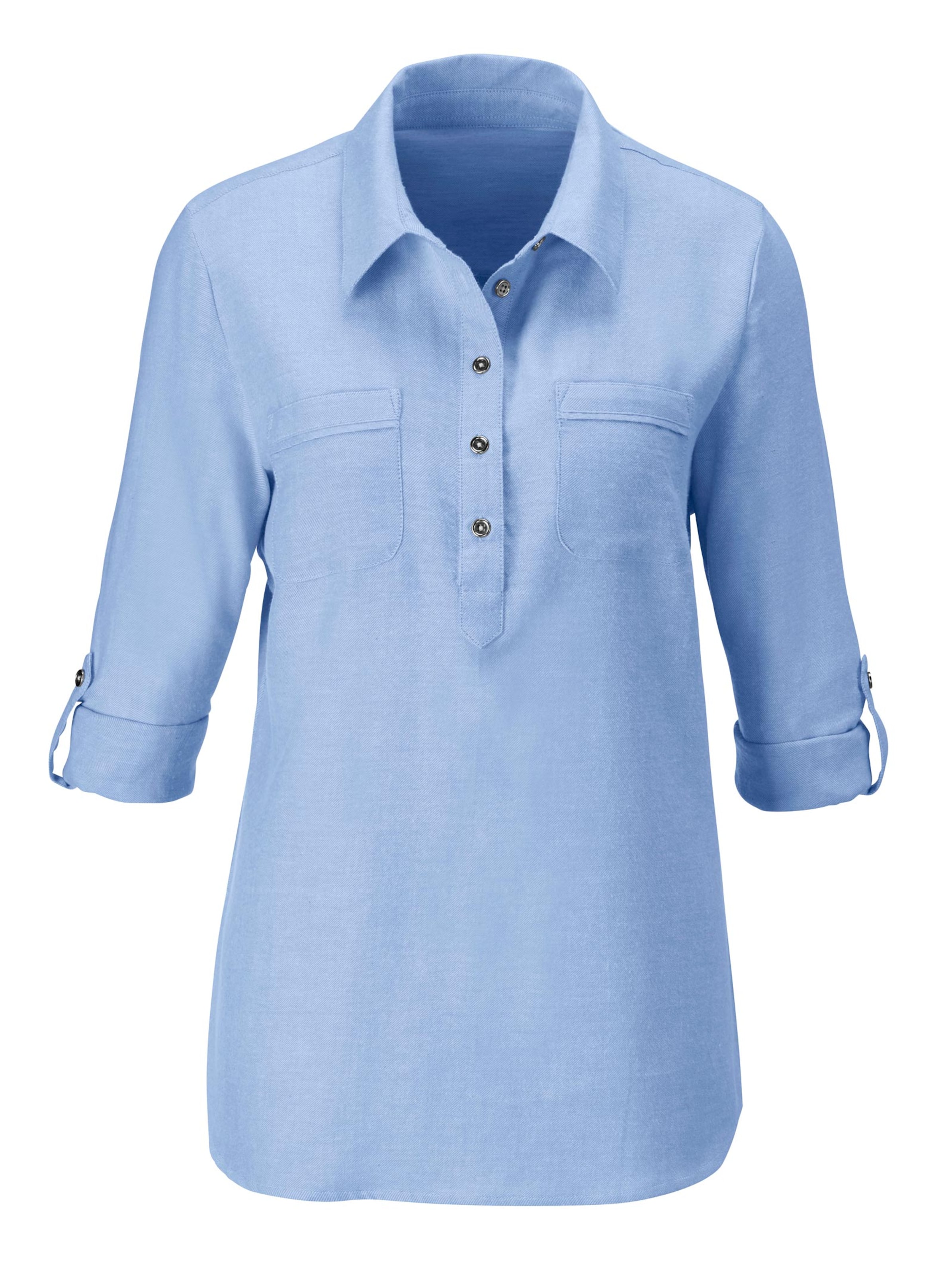 Flanell-Bluse - bleu