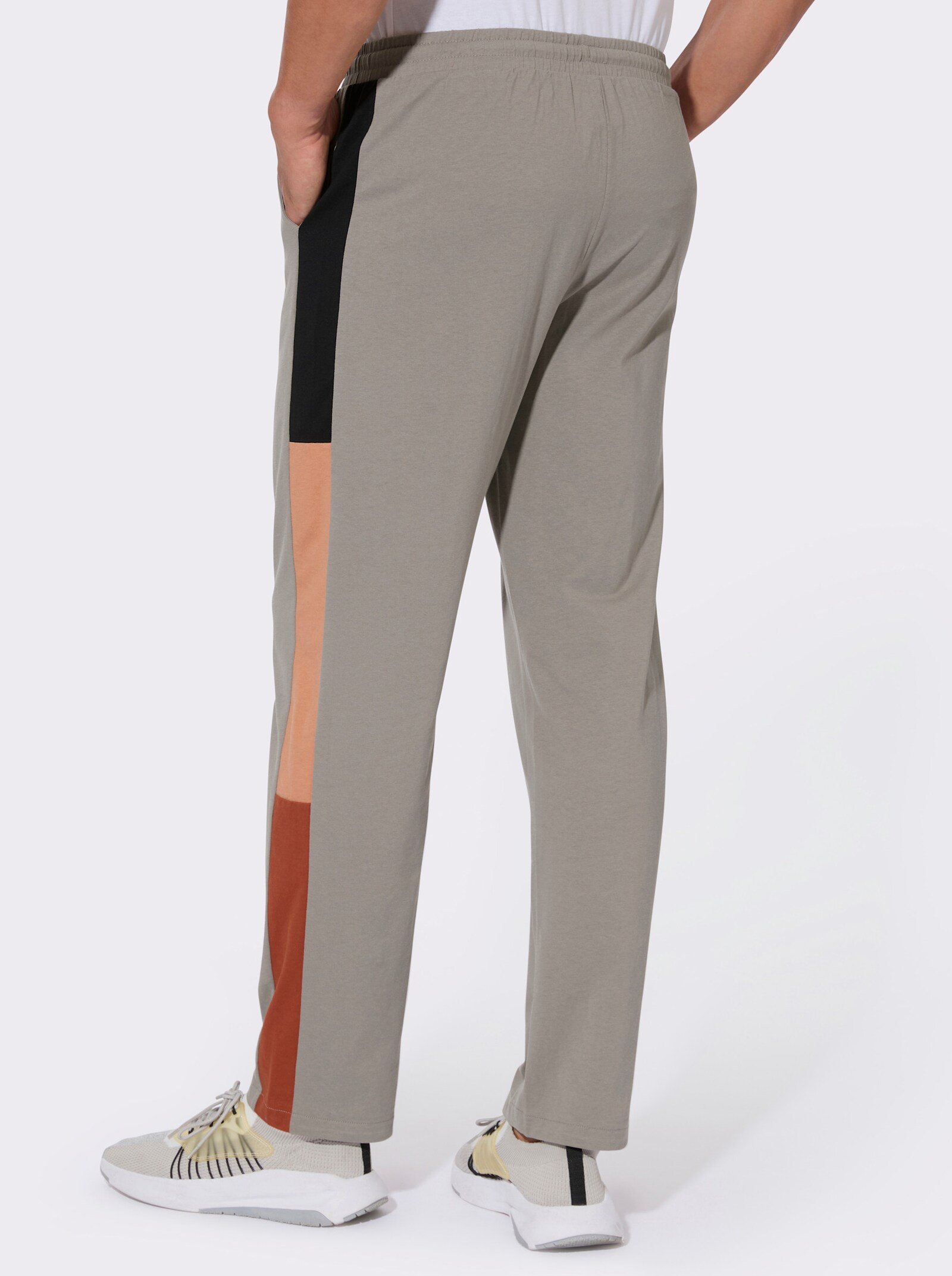 Freizeithose mit Galonstreifen - grau