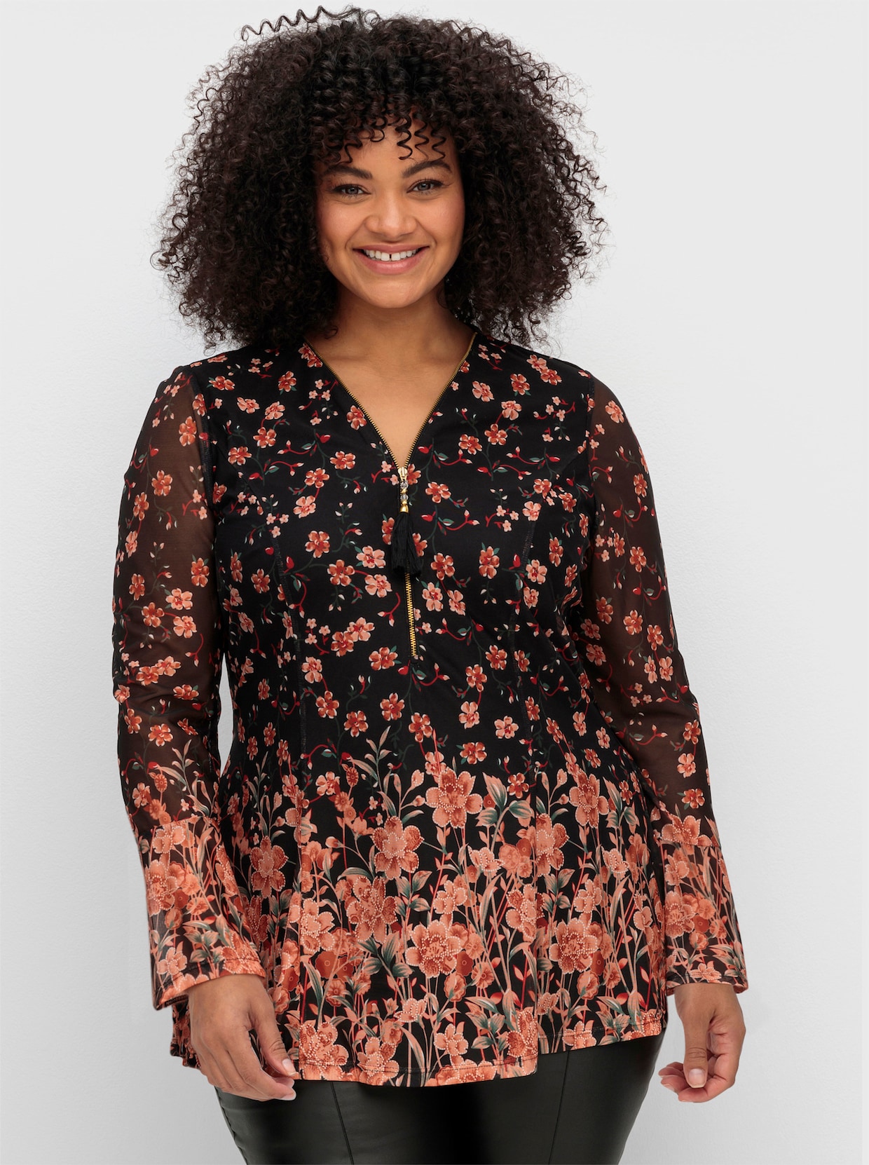 sheego by Joe Browns Tuniek - zwart gedessineerd