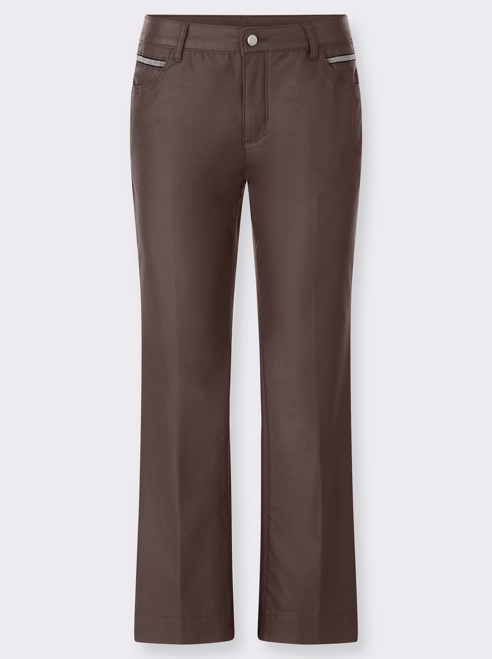 heine Ankle-Jeans mit Glanz-Beschichtung - schoko