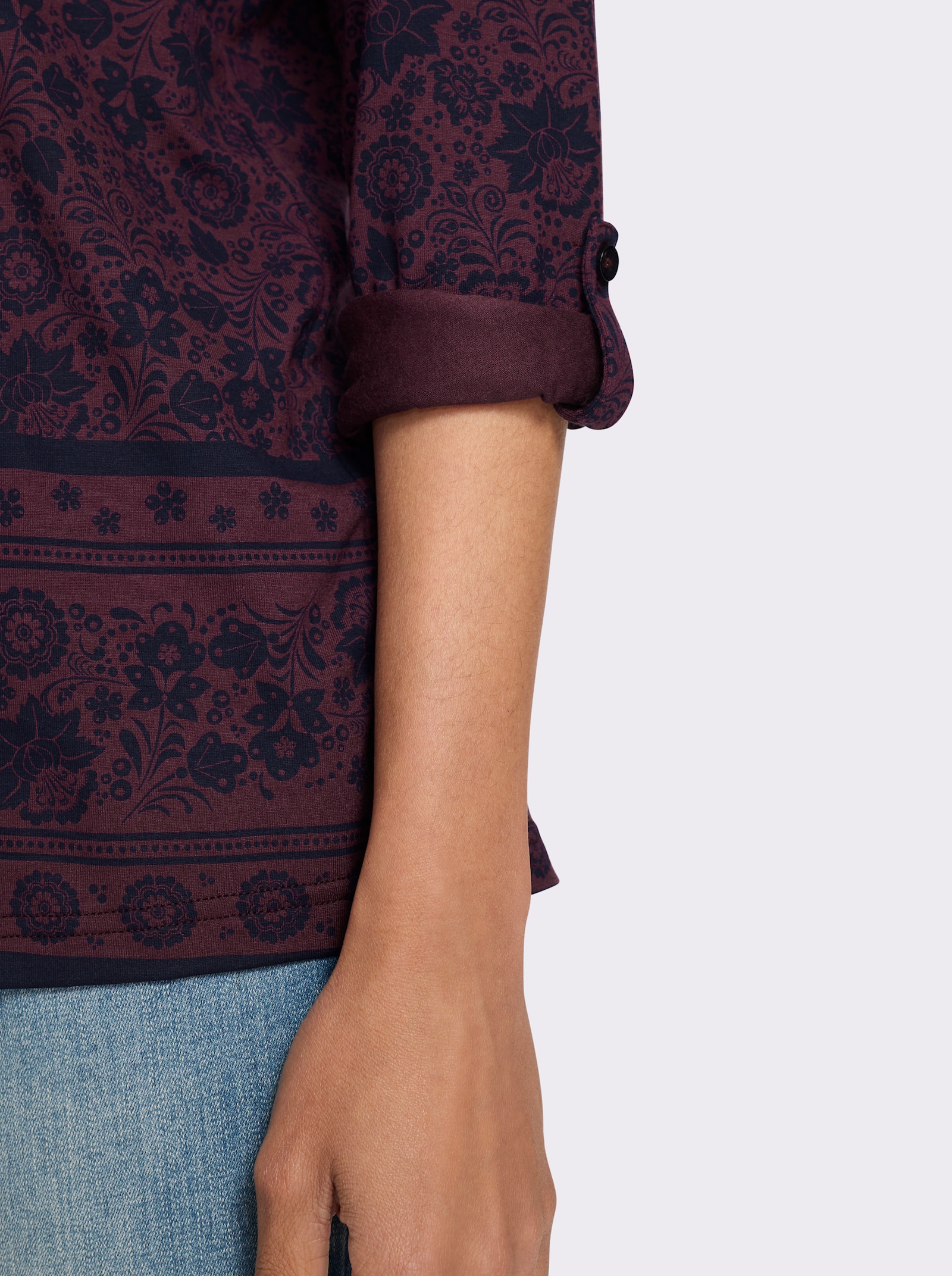 heine T-shirt imprimé - bordeaux-marine imprimé