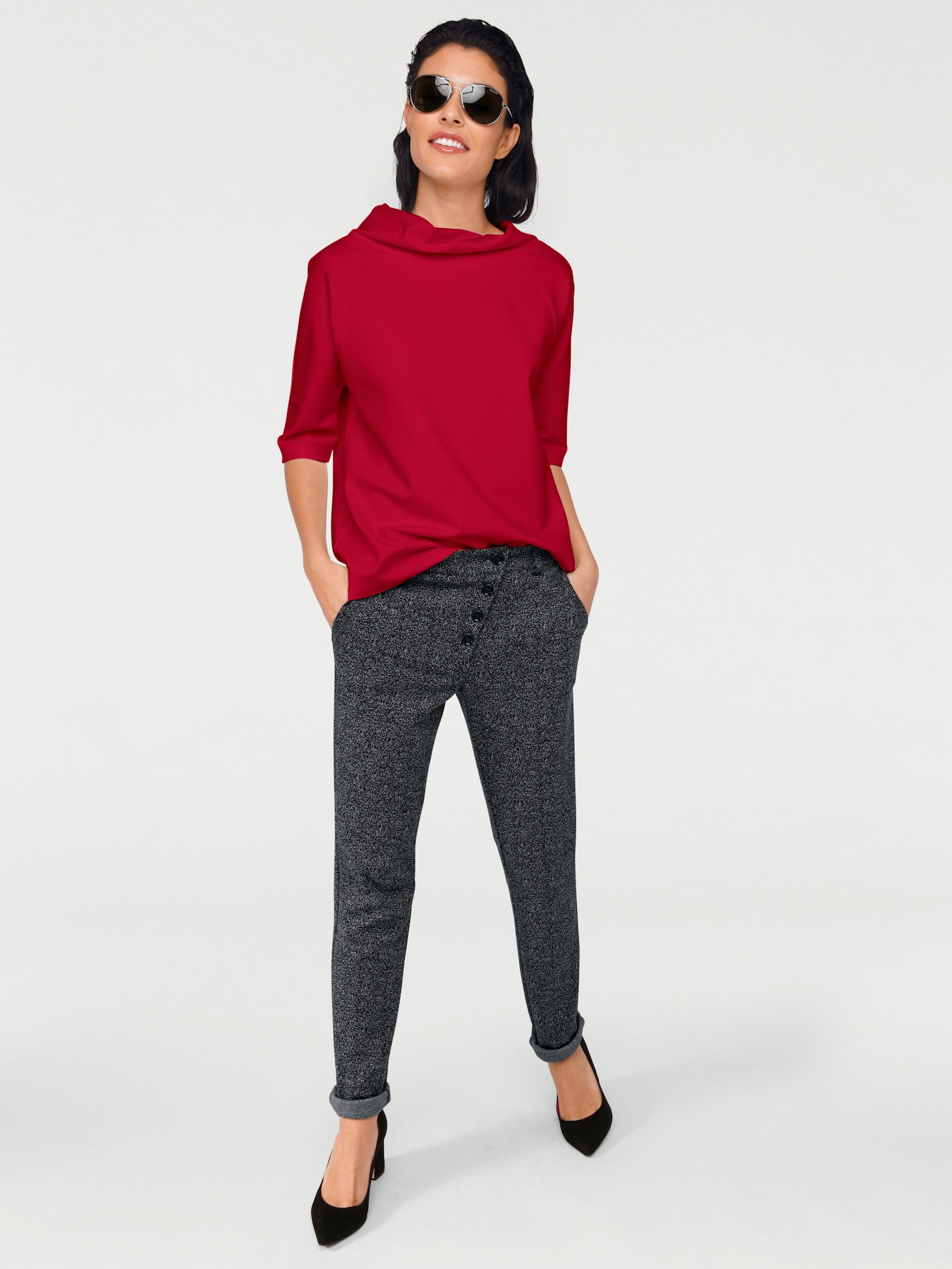 heine 3/4-Arm-Shirt mit längerem Rücken - rot