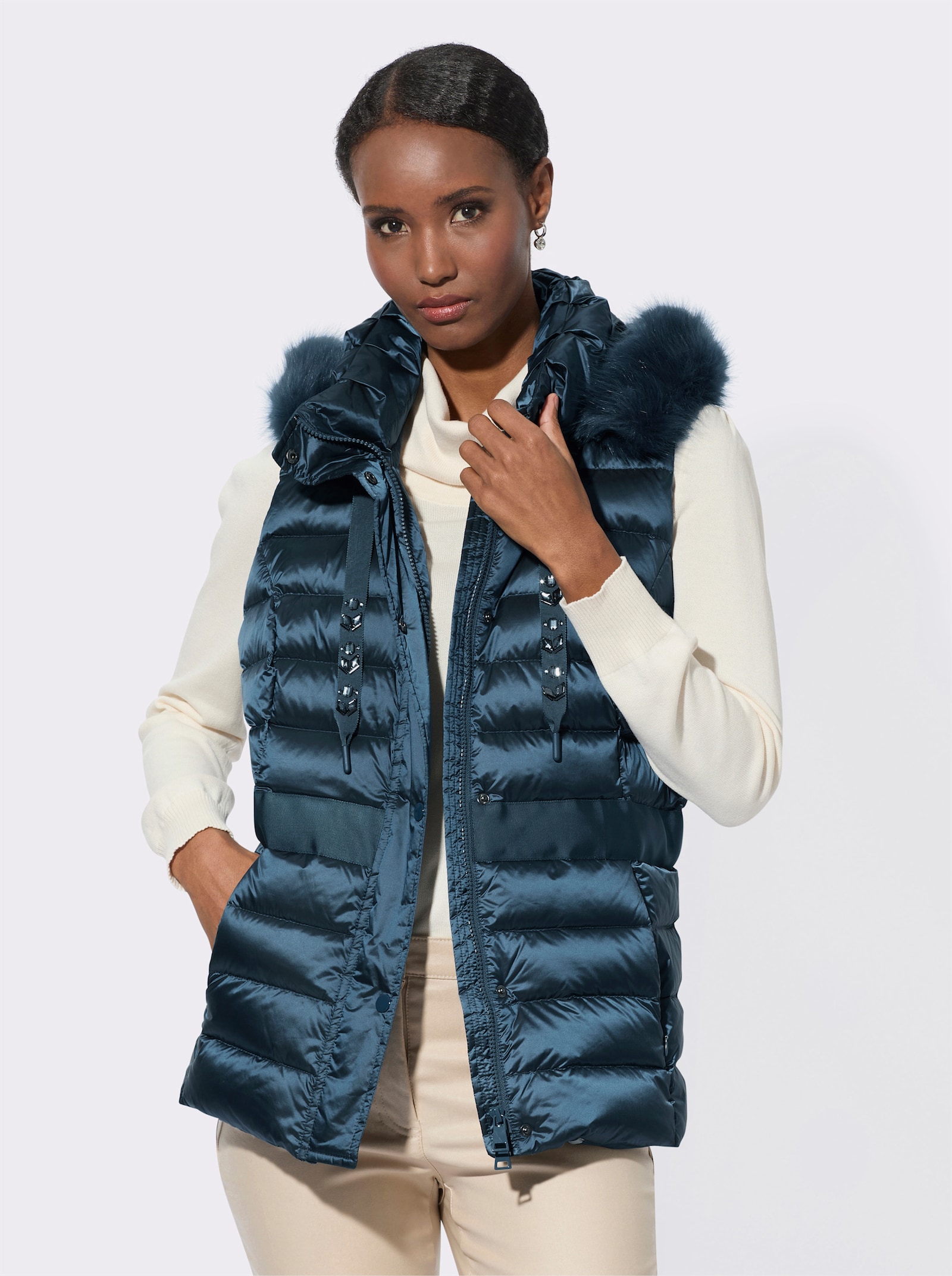 Manisa Steppweste mich hochwertiger Füllung - rauchblau