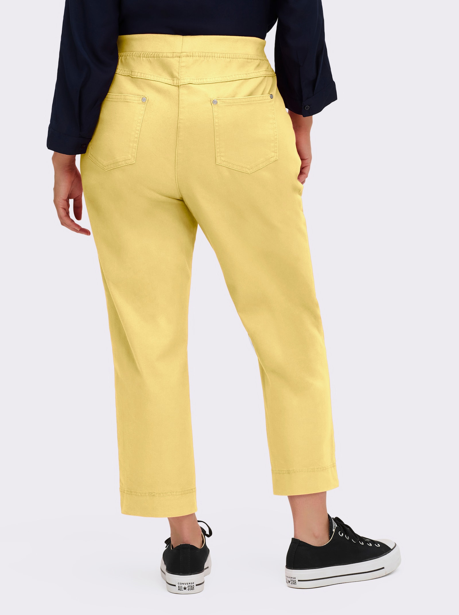 7/8-Jeans mit Jersey-Bund in softer Qualität - zitrone