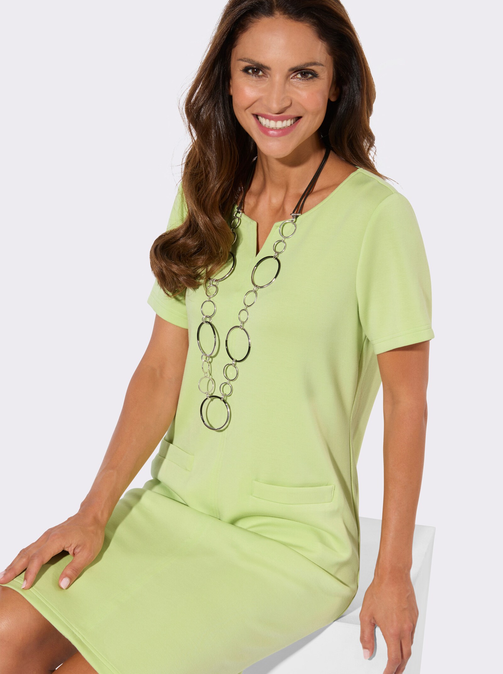 Sweatkleid mit Taschen - pistazie