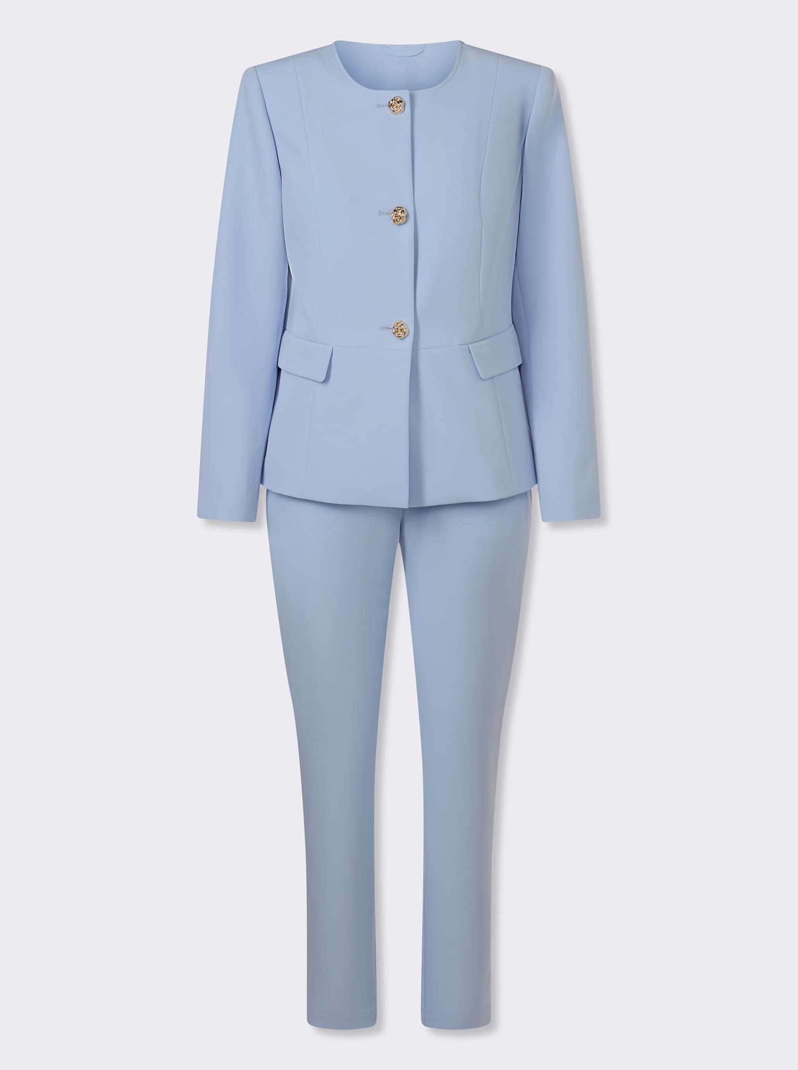 heine Hosenanzug mit Schmuckknöpfen - eisblau