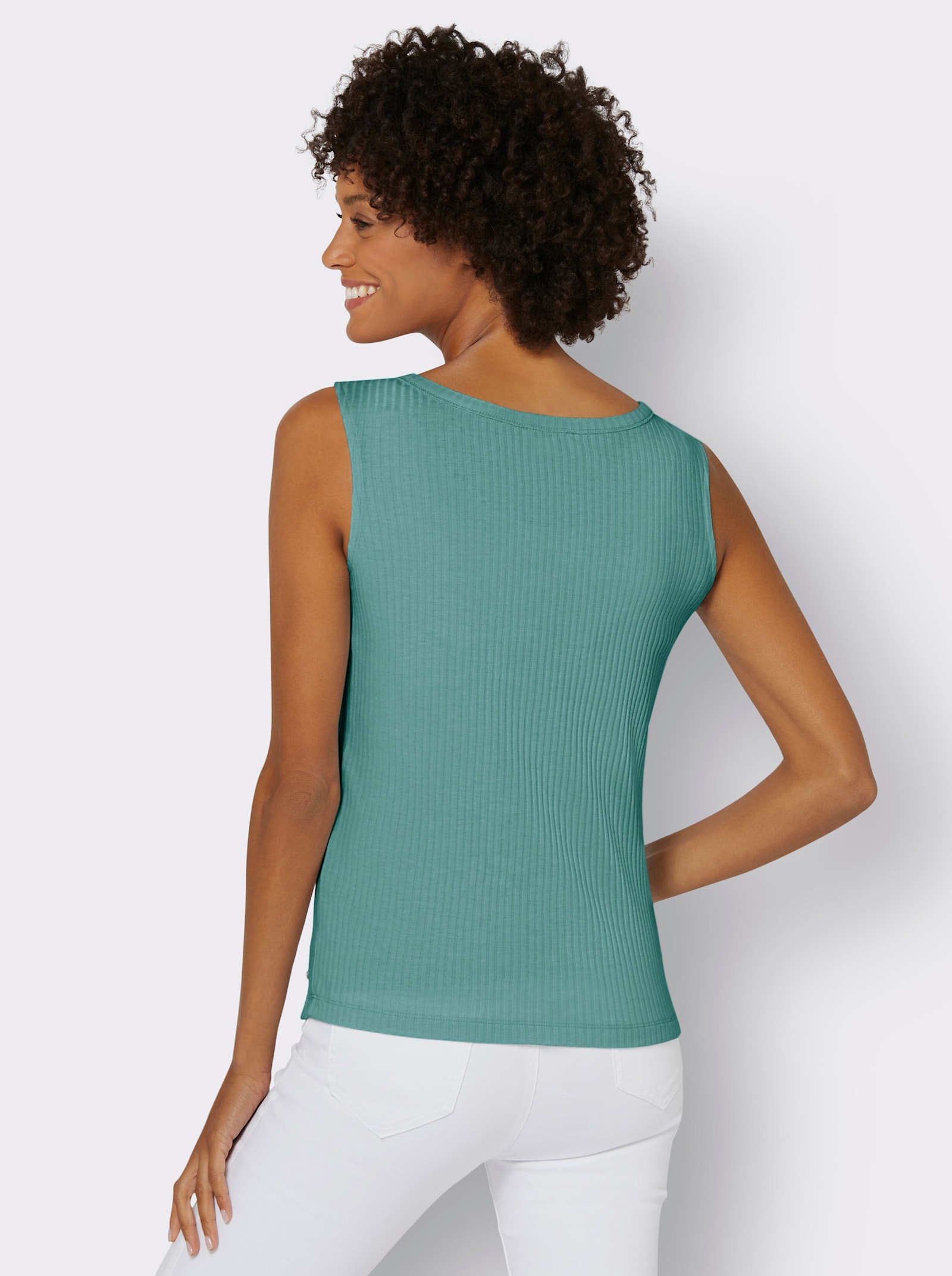 Shirttop in Ripp-Qualität - salbei