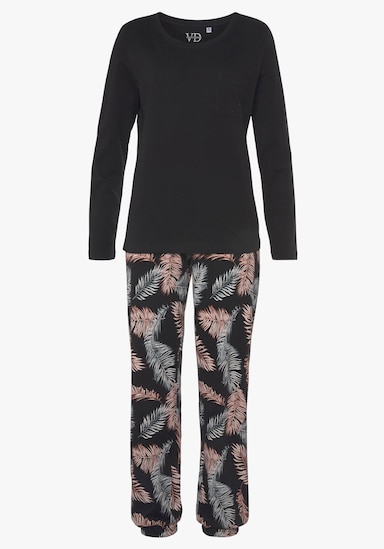 Vivance Dreams Pyjama - schwarz schwarz-gemustert