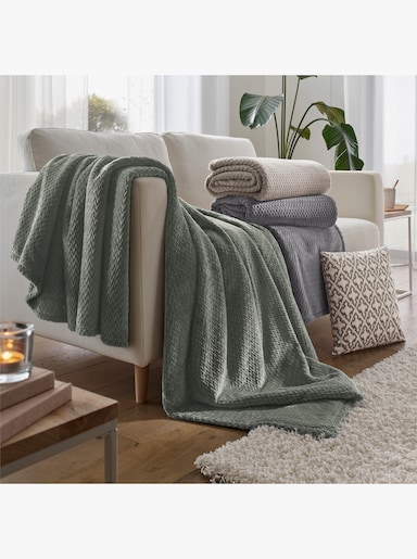 Fleece-Decke - beige