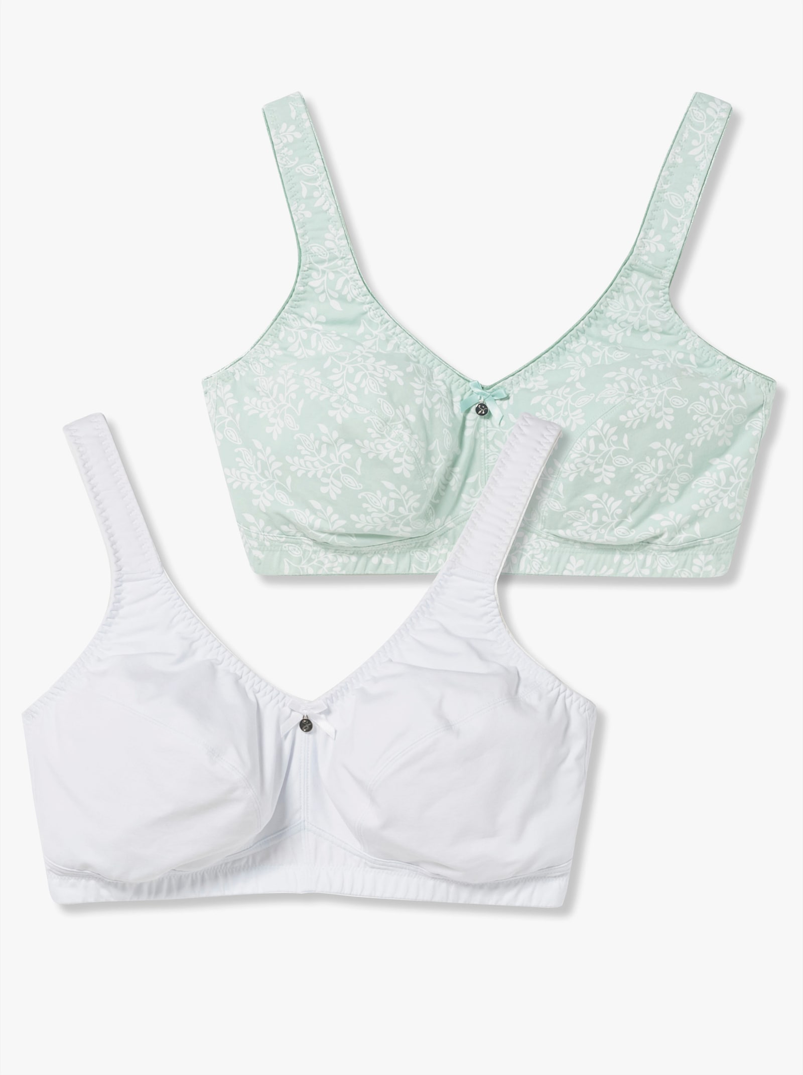 sheego Entlastungs-BH ohne Bügel im Doppelpack - mint+weiß