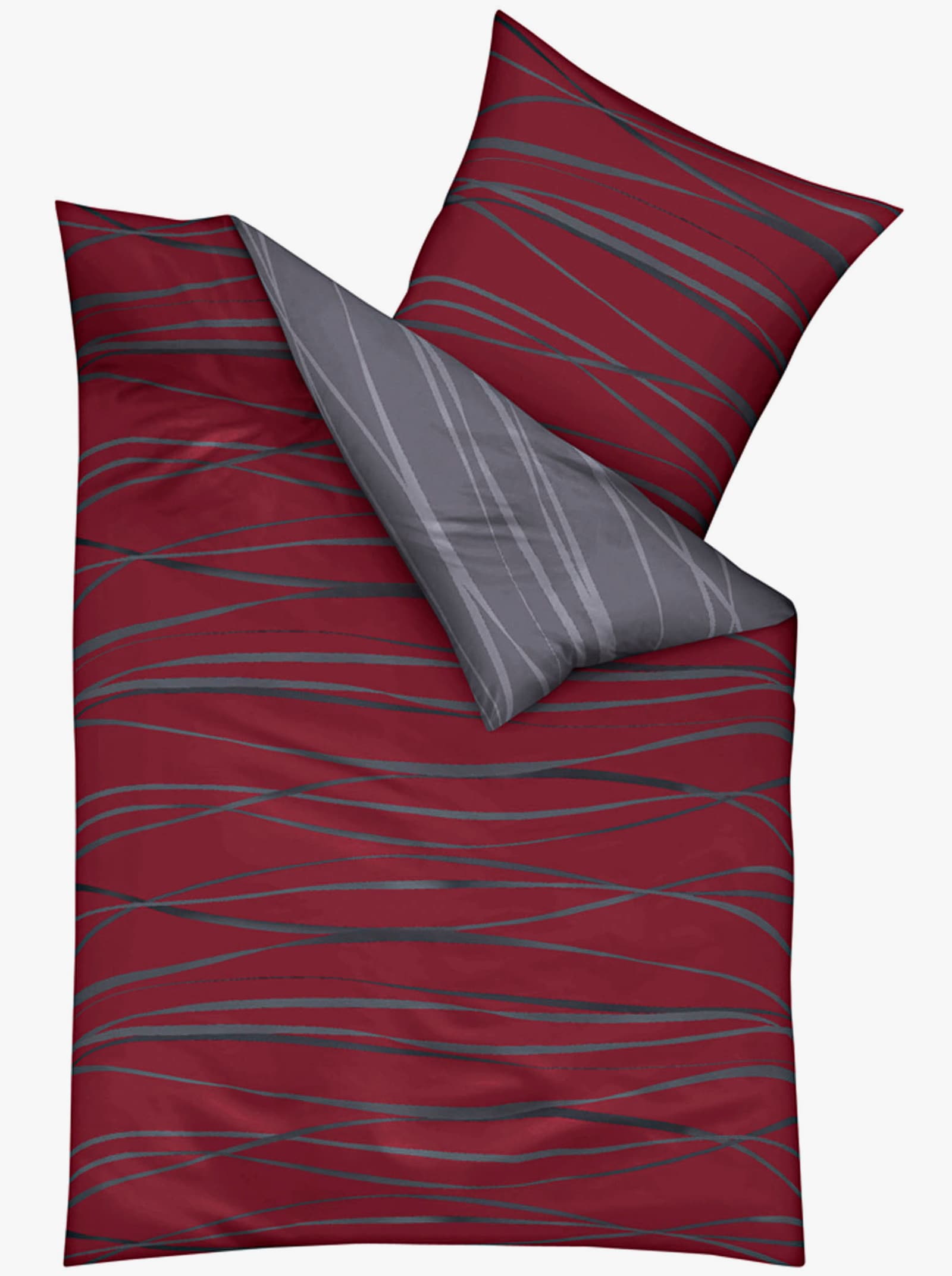 Kaeppel Bettwäsche - weinrot-anthrazit