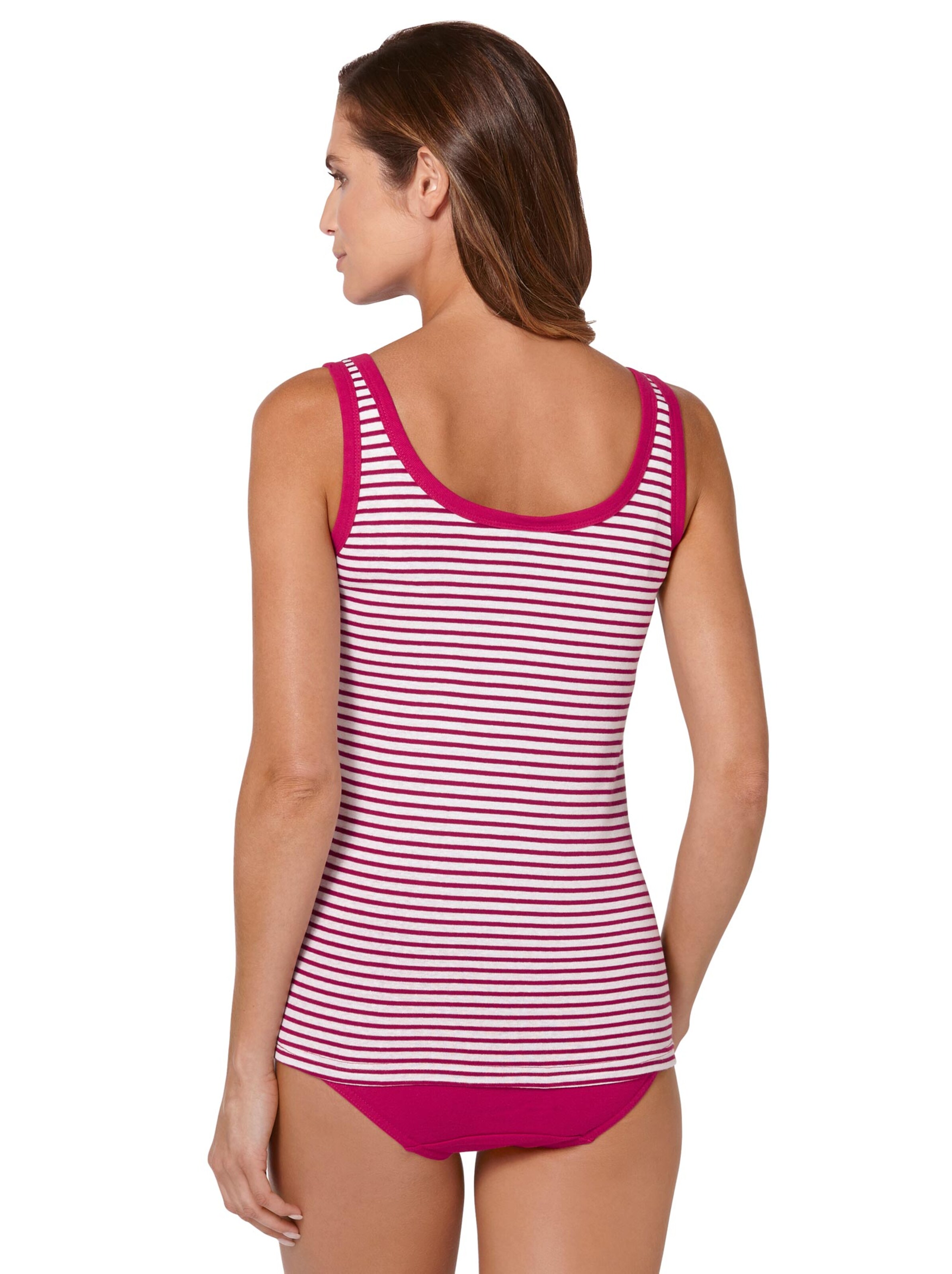 wäschepur Achselhemd - rot + rot-geringelt