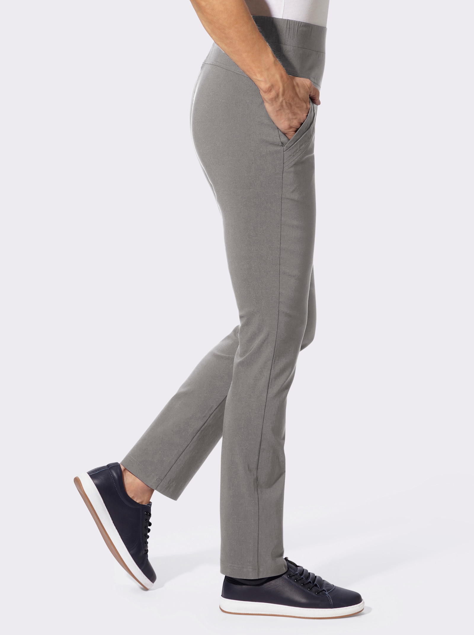 Schlupfhose in Bengalin-Qualität - grau