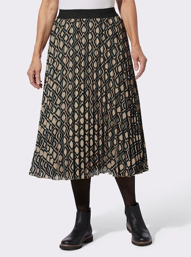 Rok - camel/zwart geprint