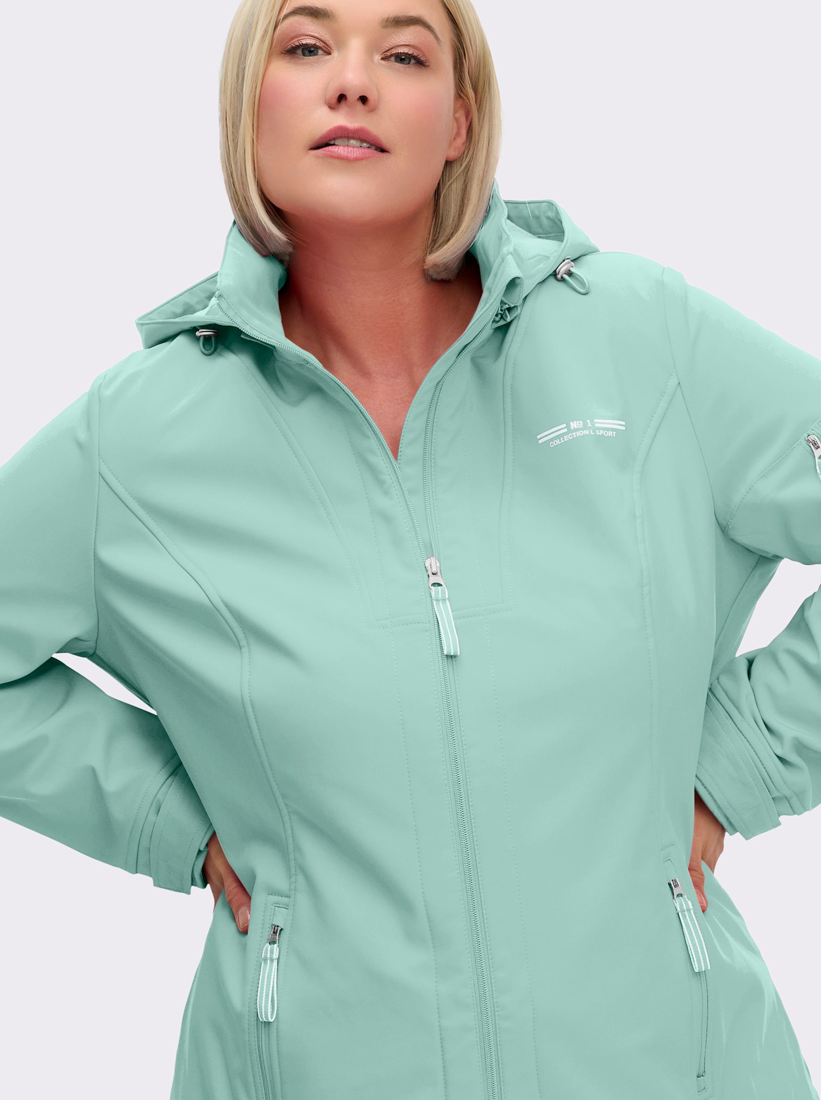 Softshelljacke mit Fleece-Futter - mint