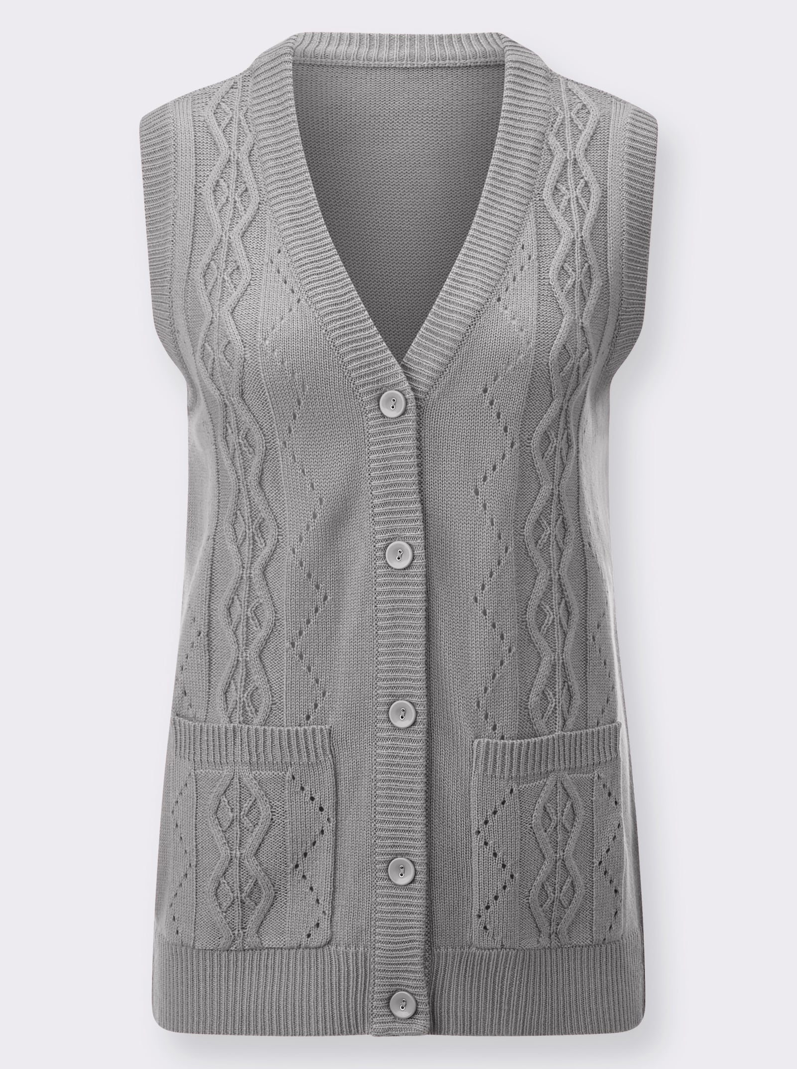 Strickweste in pflegeleichter Qualität - steingrau