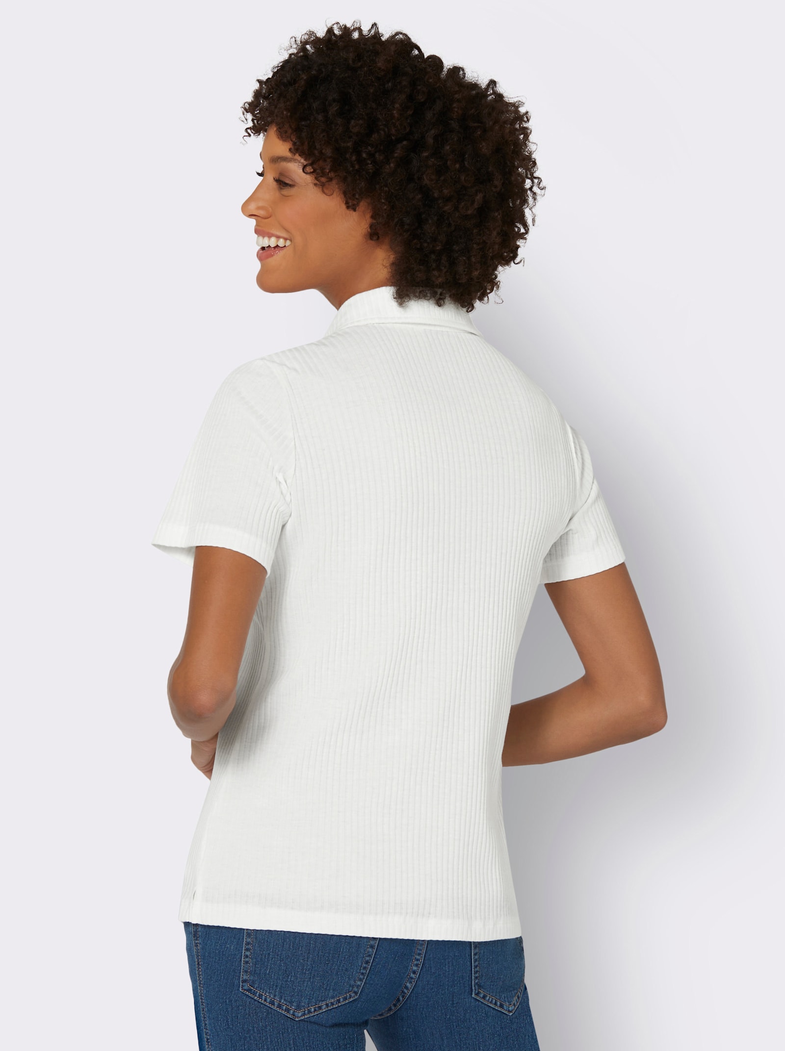 Poloshirt mit Stretch-Anteil - ecru