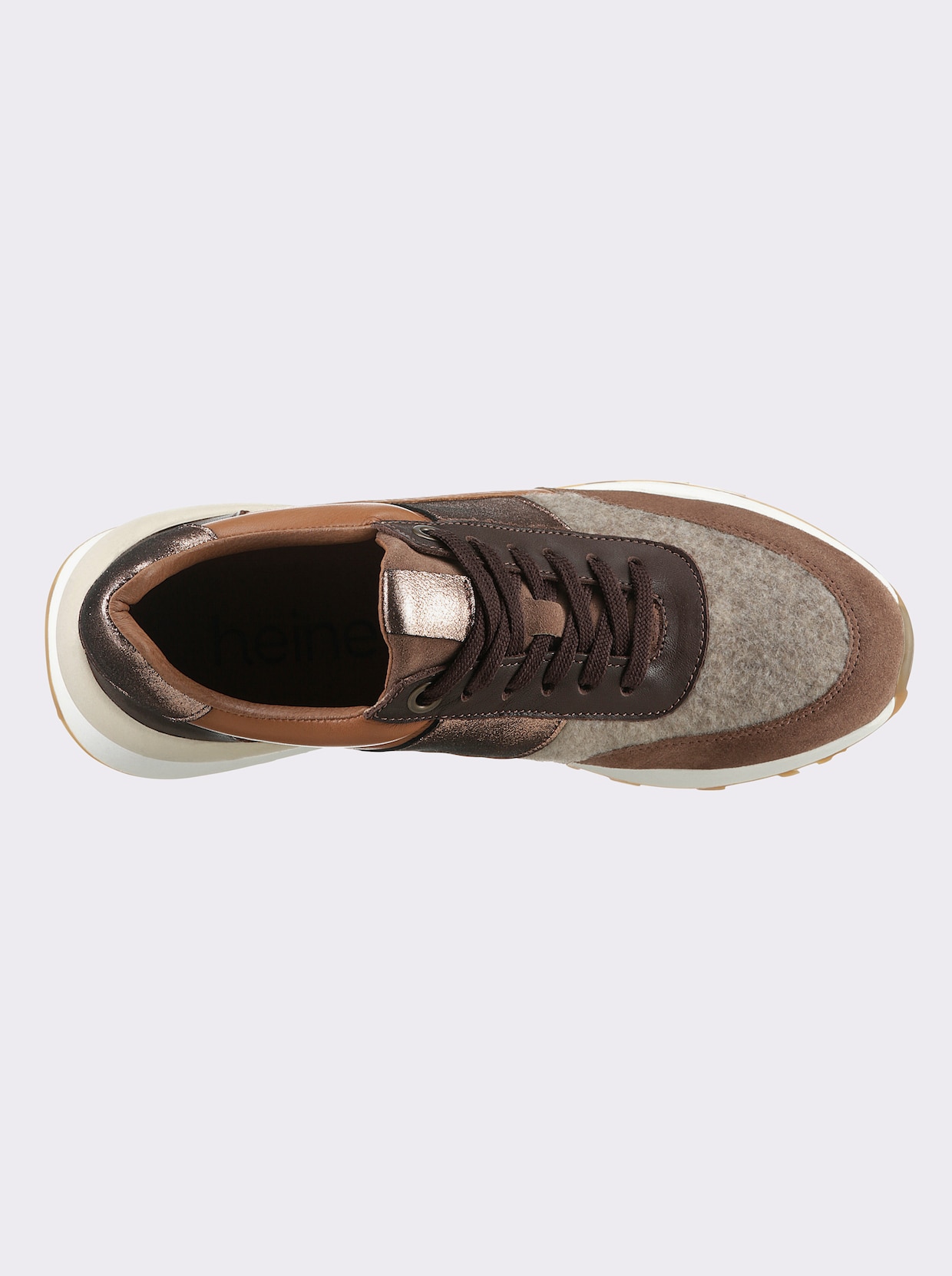 heine Sneaker - cognac/taupe gedessineerd