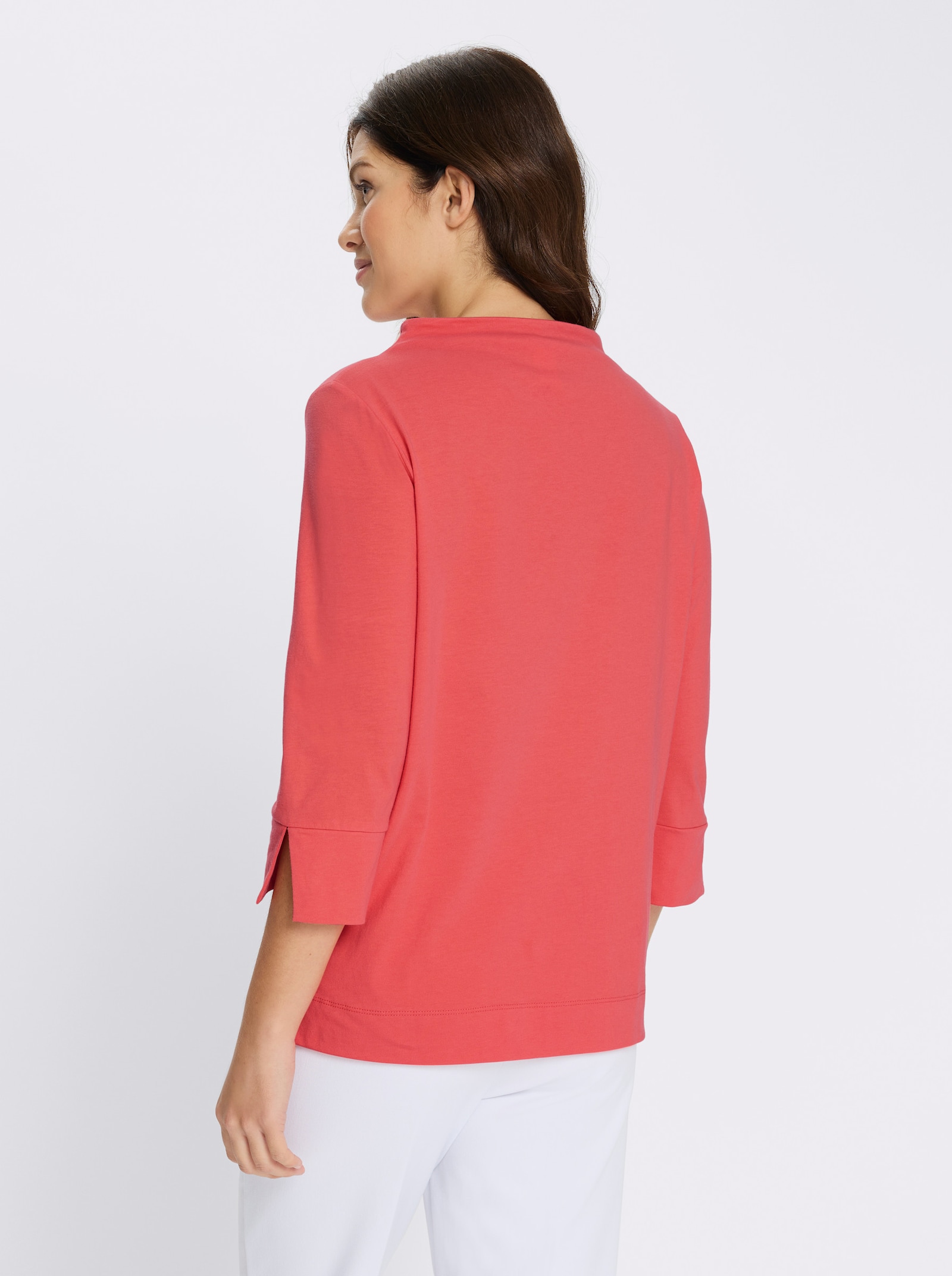Tričko, 3/4 rukávy, zámiky vpredu - Koralová