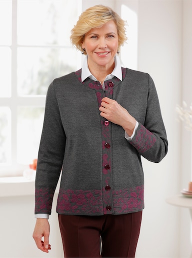 Strickjacke - graphit-meliert