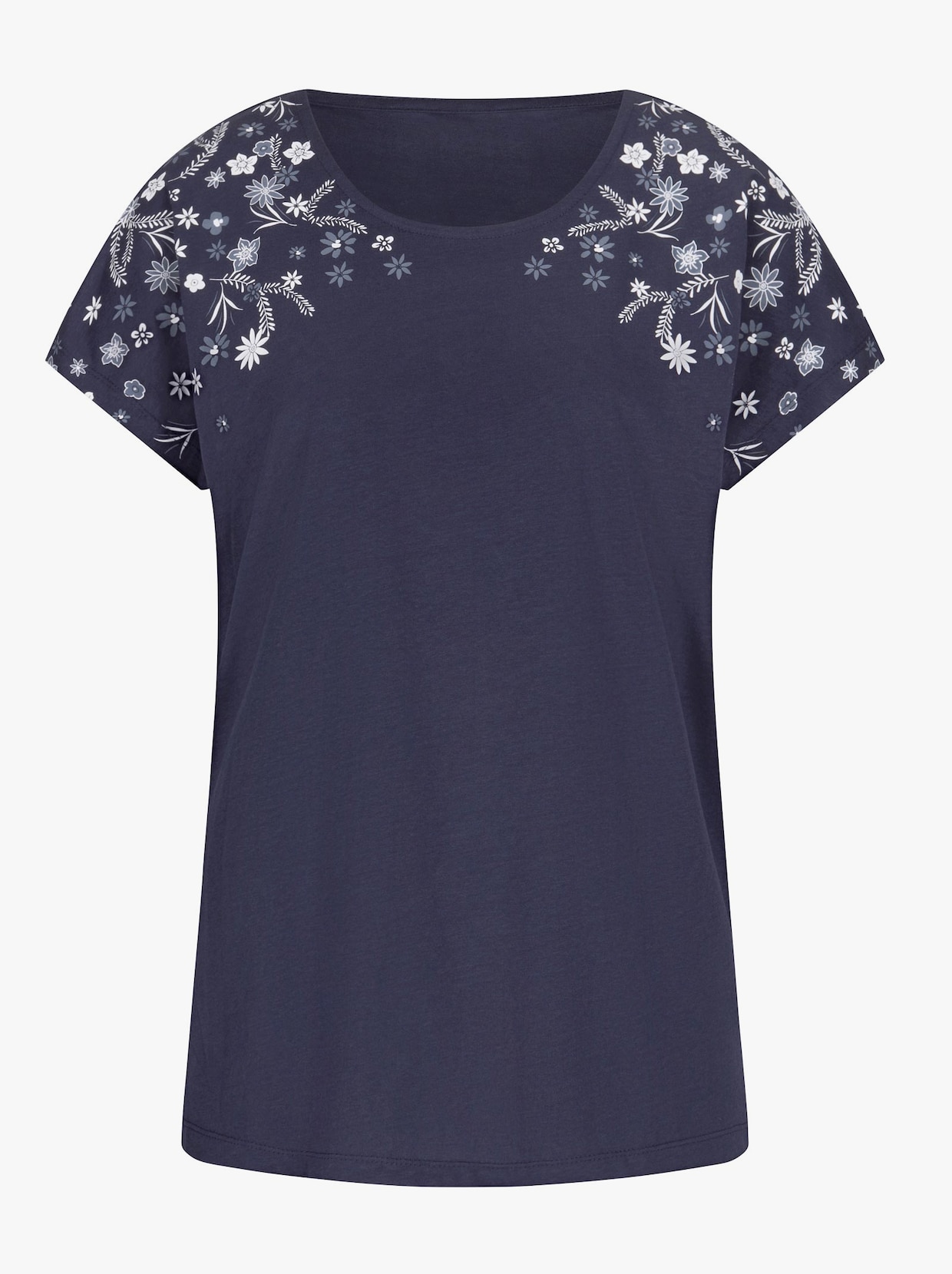Shirt met korte mouwen - nachtblauw geprint