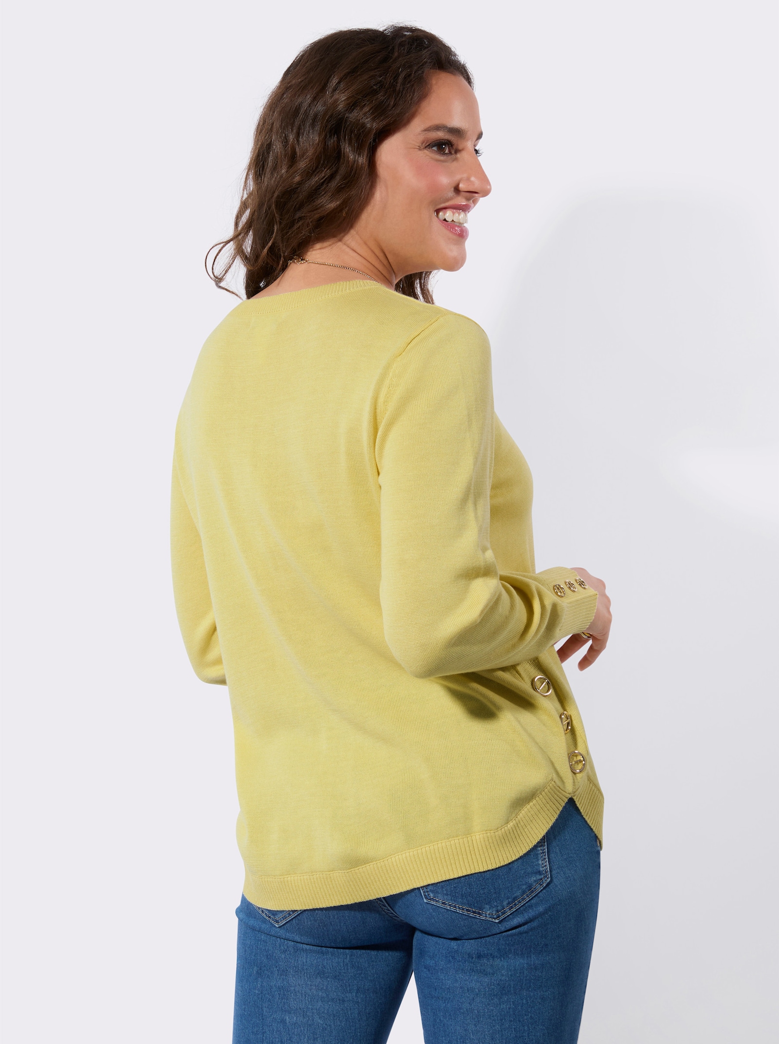 Langarm-Pullover - zitrone