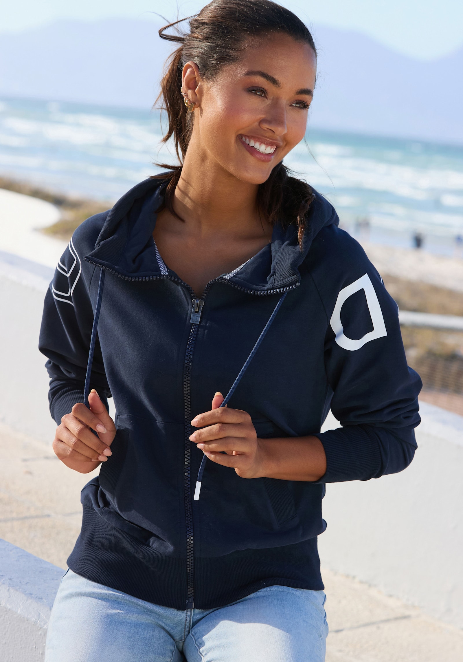 Elbsand Kapuzensweatjacke - marine
