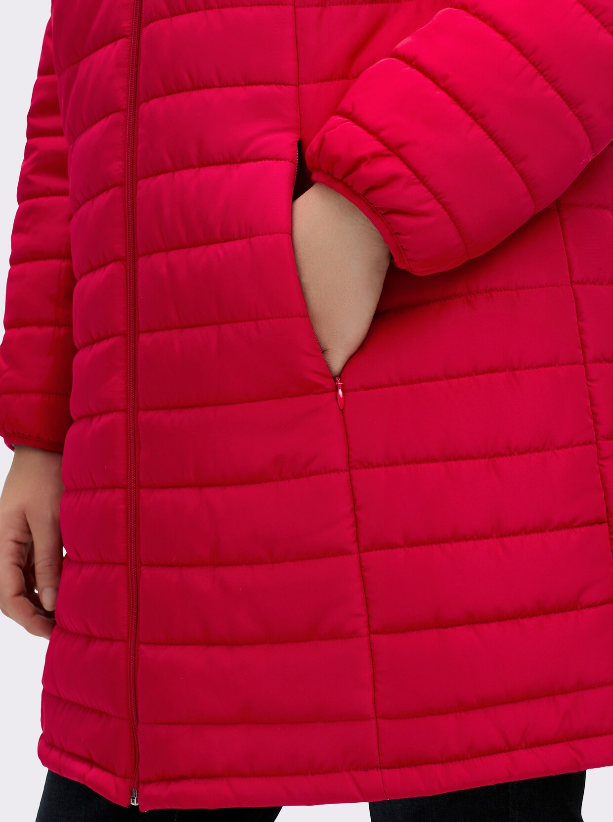 Steppmantel mit Wende-Funktion - rot