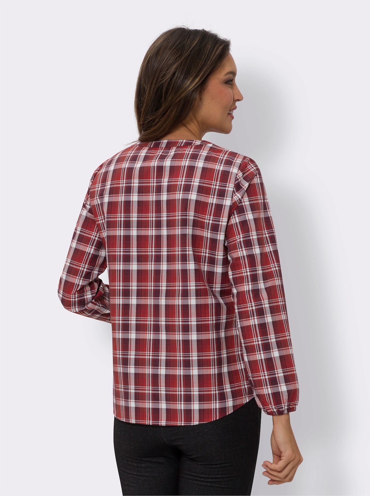 Geruite blouse - rood/bordeaux geruit