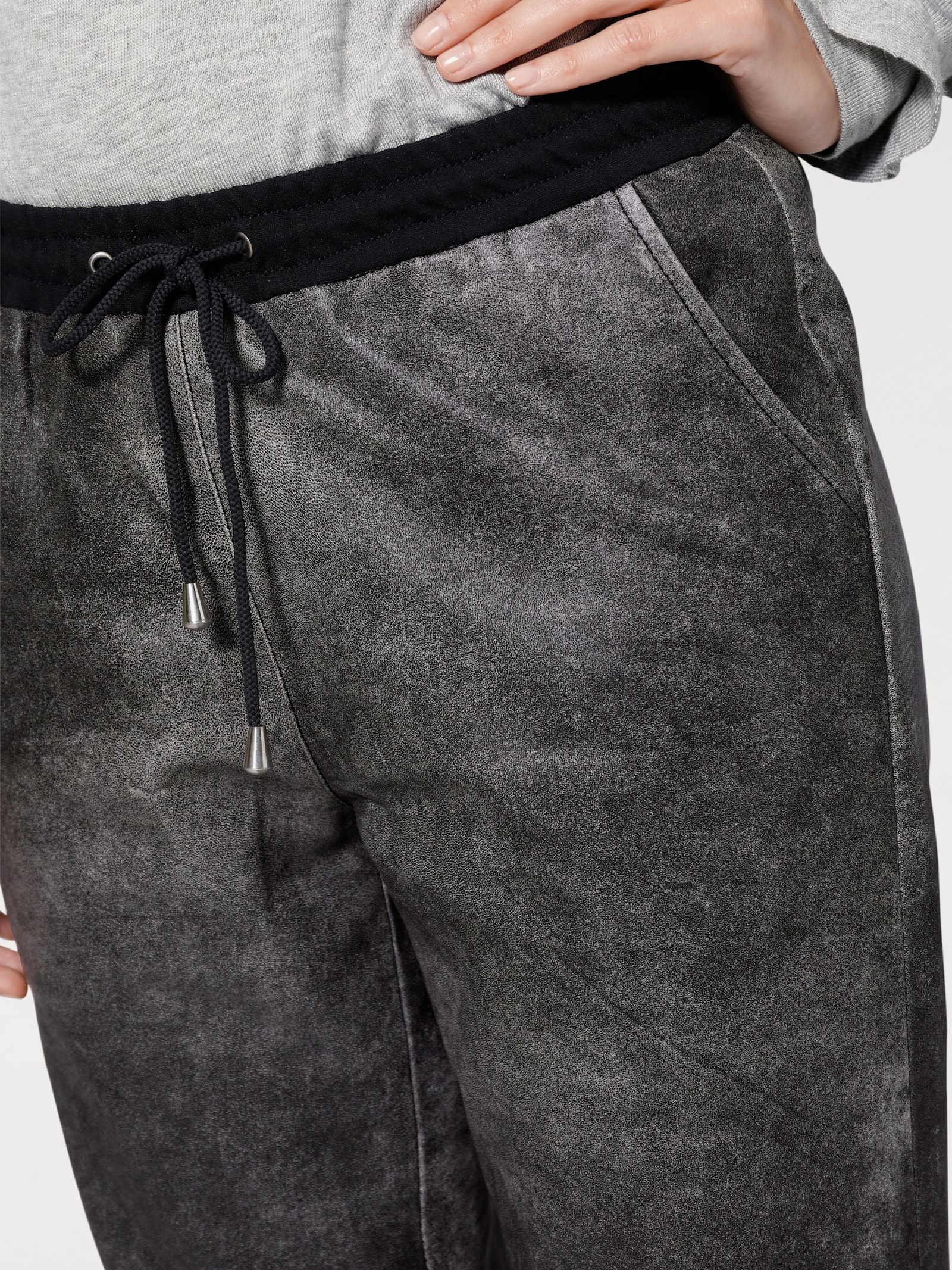 heine Pantalon de jogging en cuir - gris