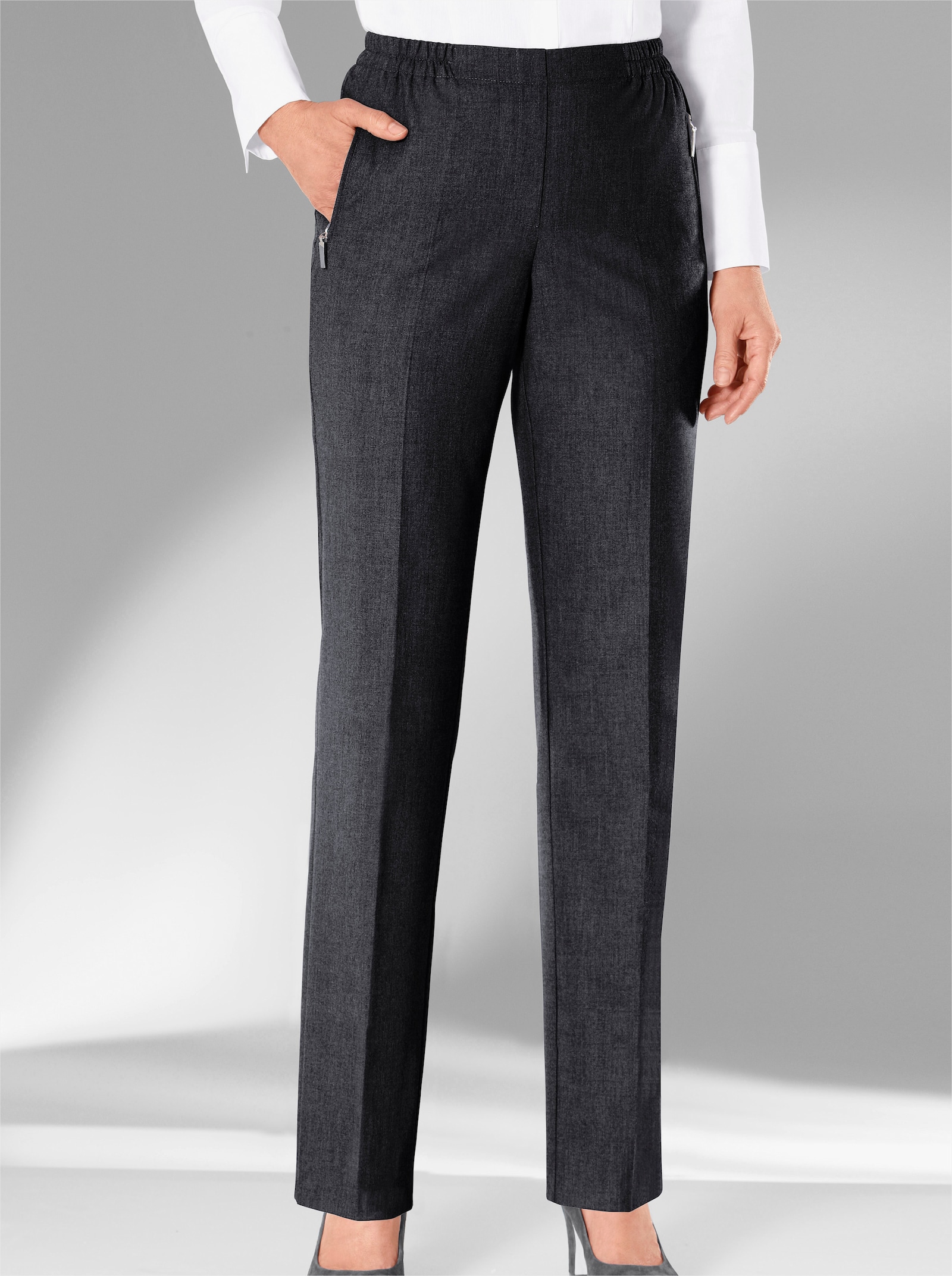 Adelina by Scheiter Hose in angerauter Winter-Qualität - anthrazit-meliert