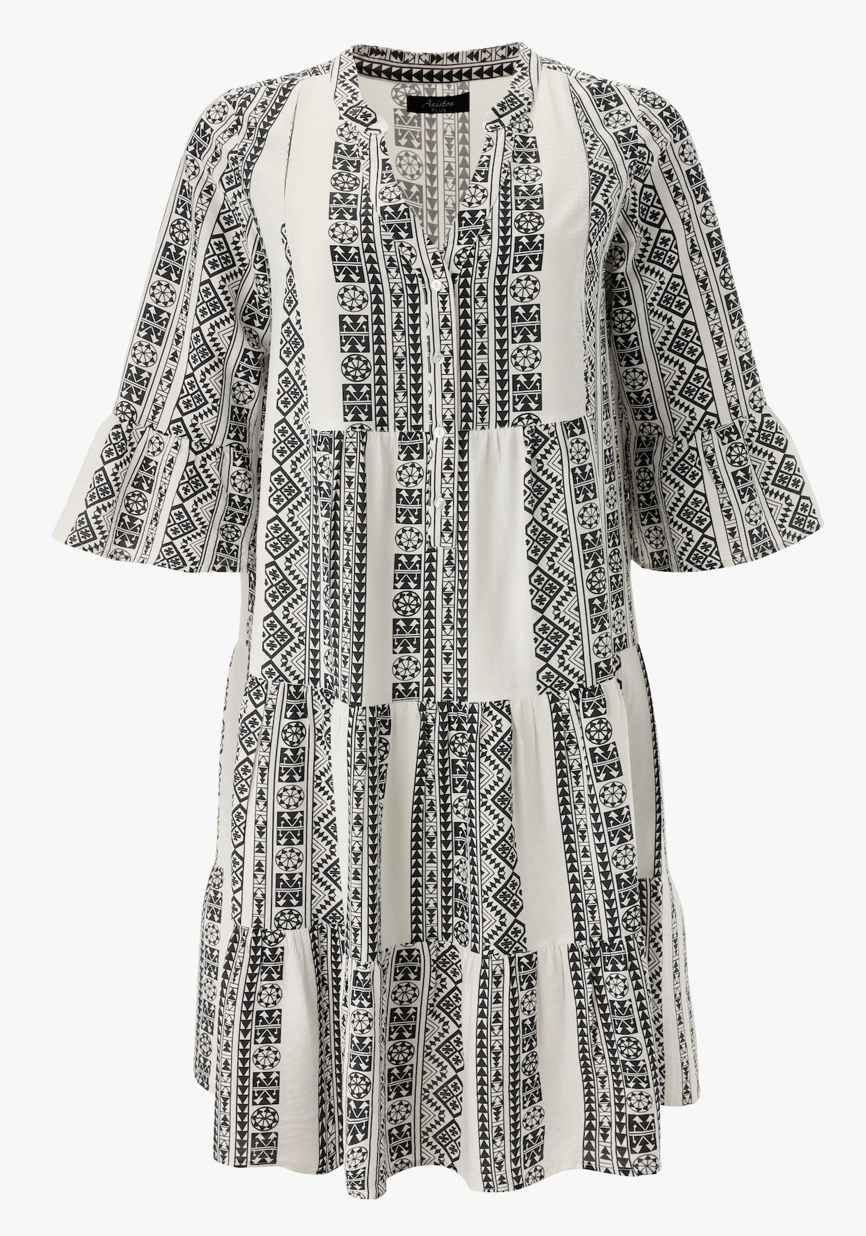 Aniston PLUS Midikleid - weiß-schwarz