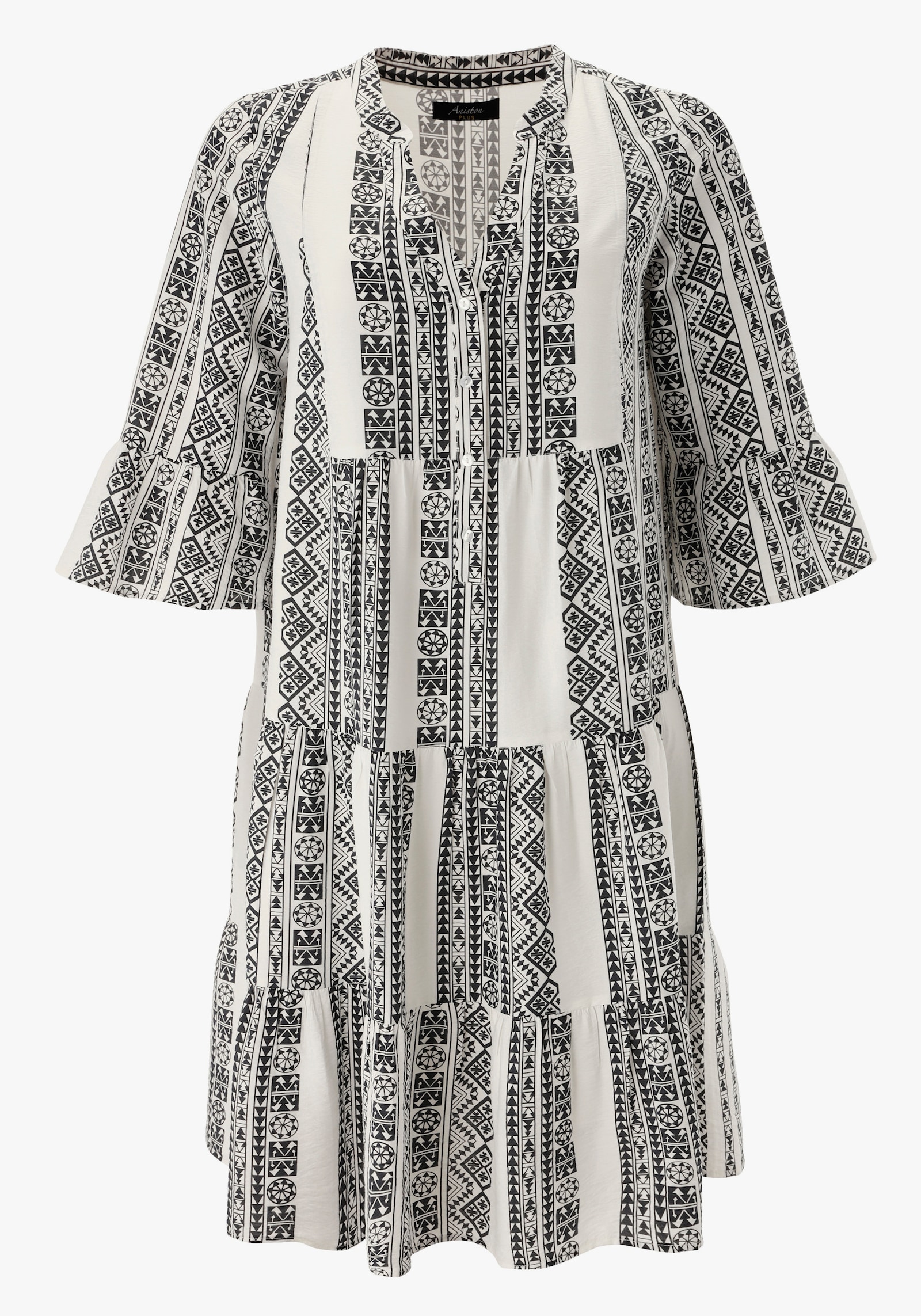 Aniston PLUS Midikleid - weiß-schwarz