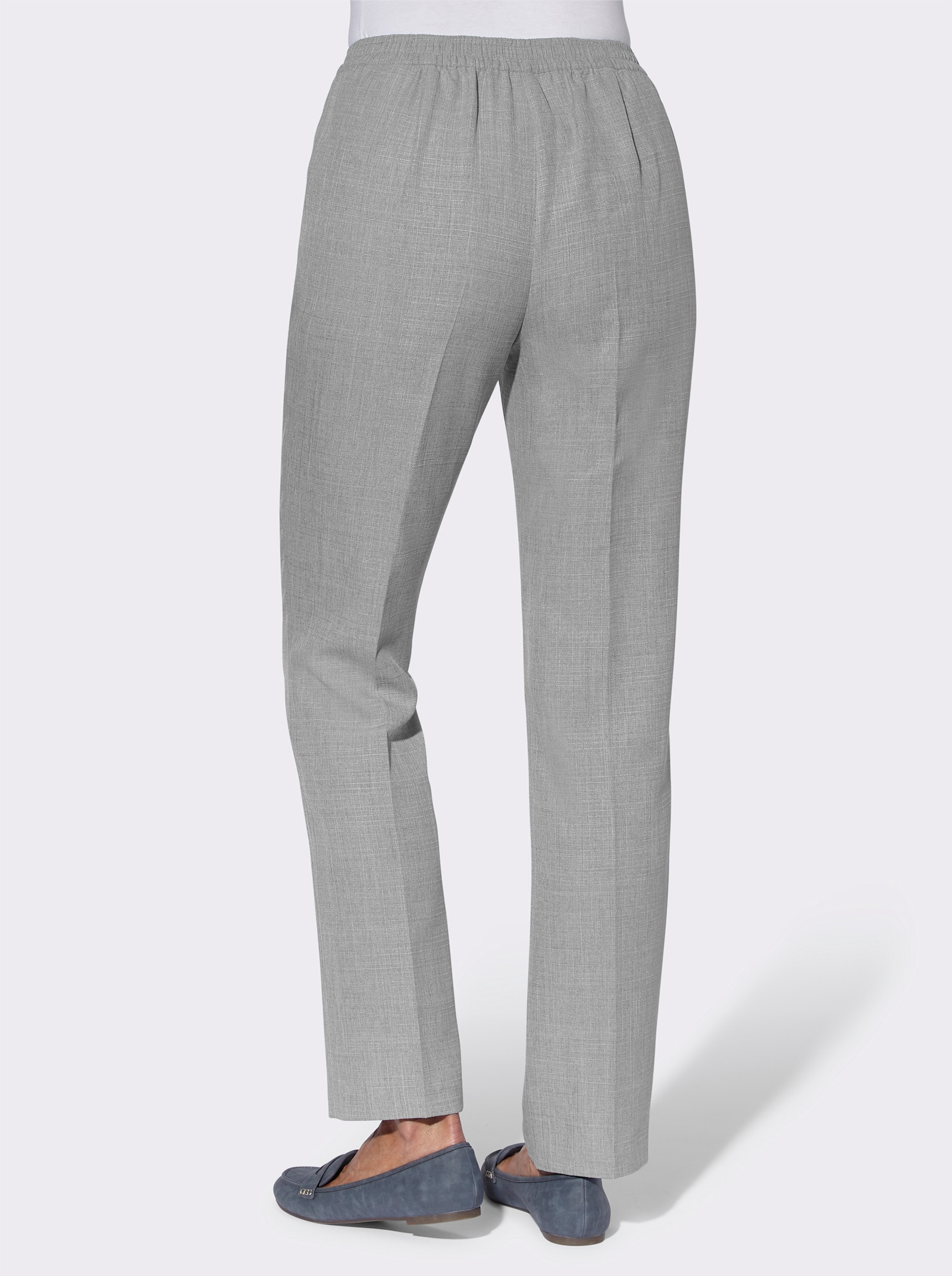 Schlupfhose mit Zierschnalle - steingrau-meliert