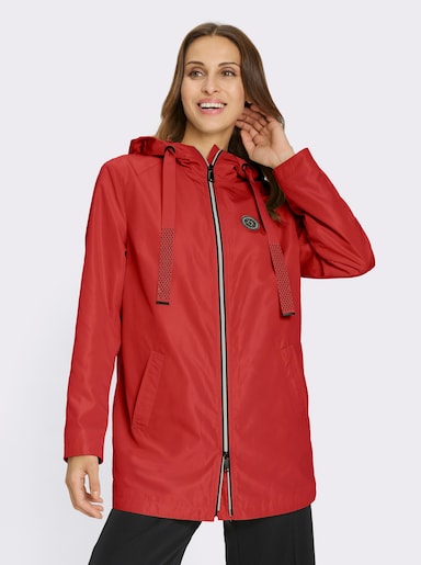 Outdoorjack met binnenzak met knoop - rood