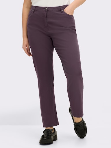 5-Pocket-Jeans mit Stickerei-Motiv - aubergine