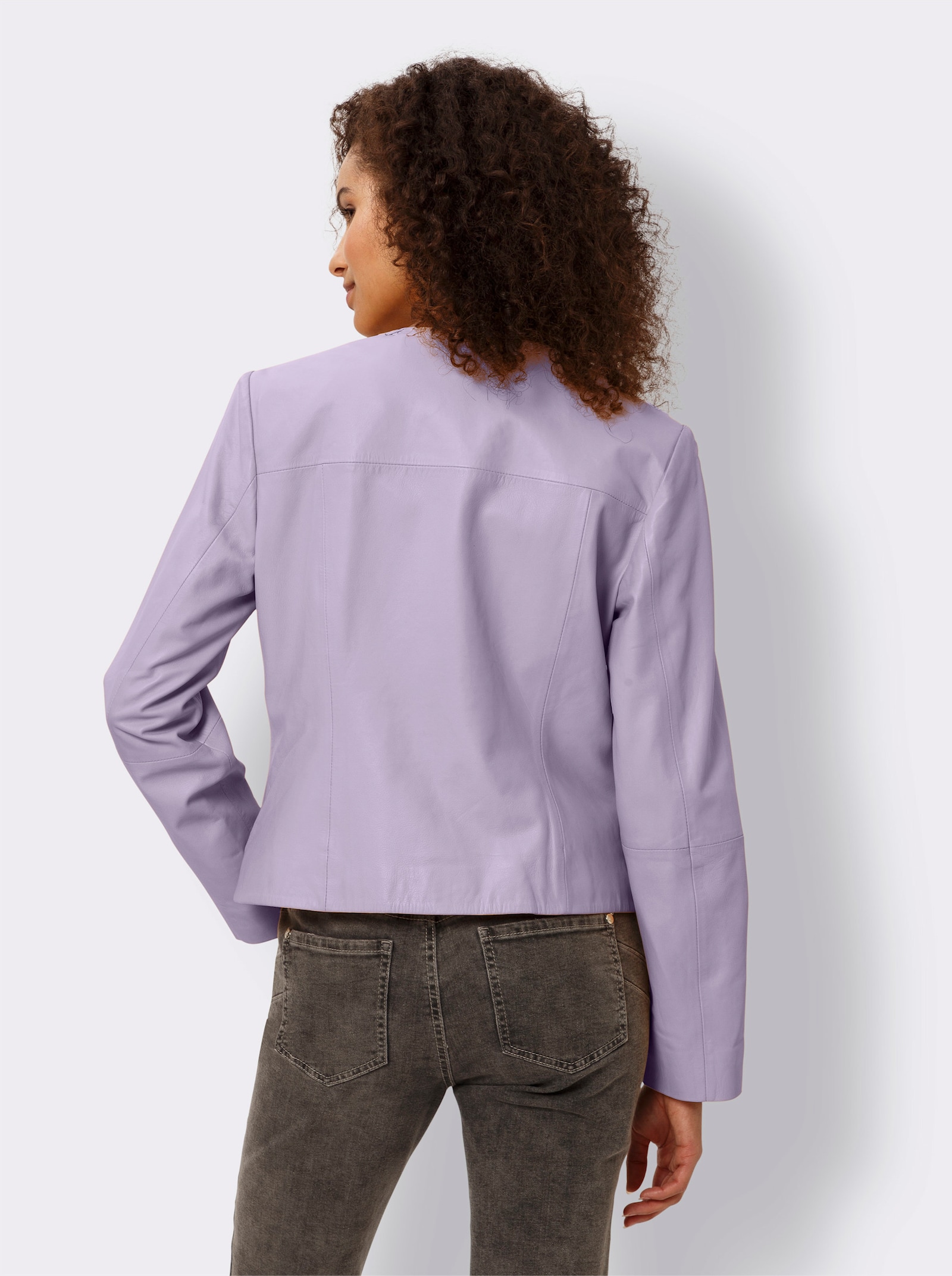 heine Leren jack in bikerlook - lila