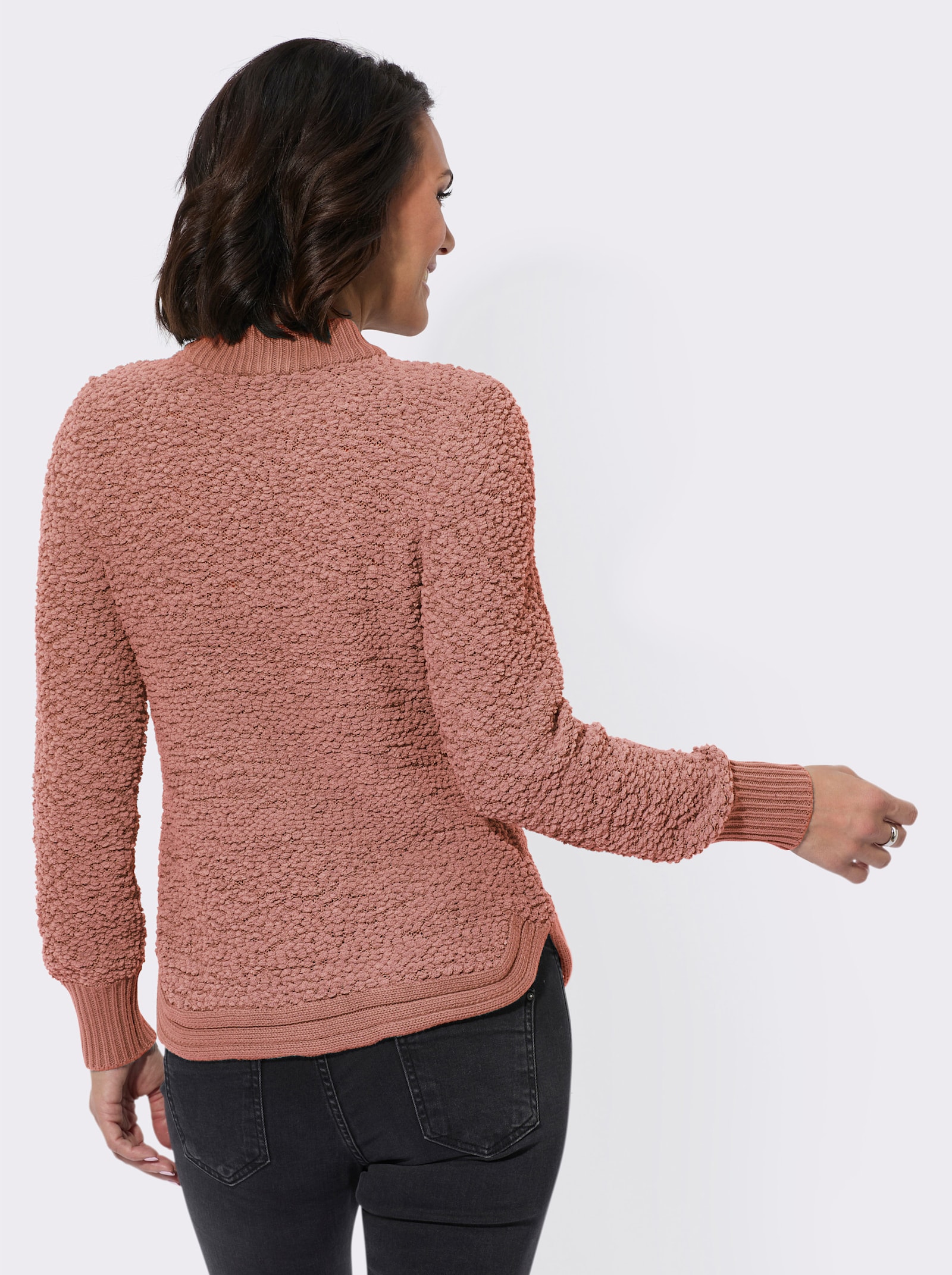 Pullover mit Stehkragen - rosenholz